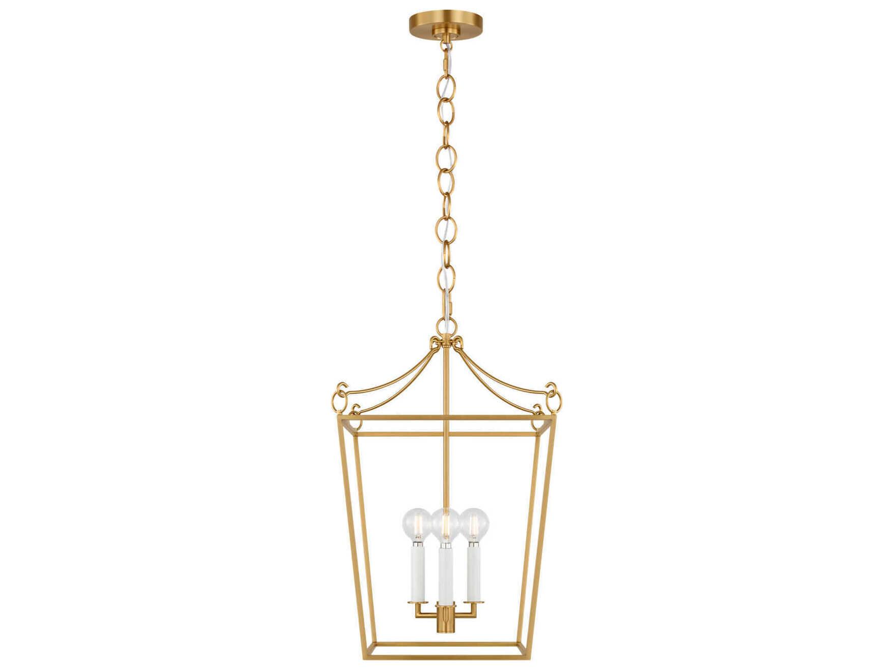 Visual Comfort Studio Carlyle 3-Light Burnished Brass Lantern Pendant