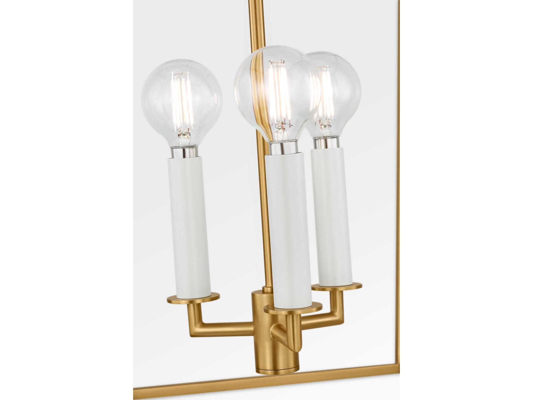 Visual Comfort Studio Carlyle 3-Light Burnished Brass Lantern Pendant