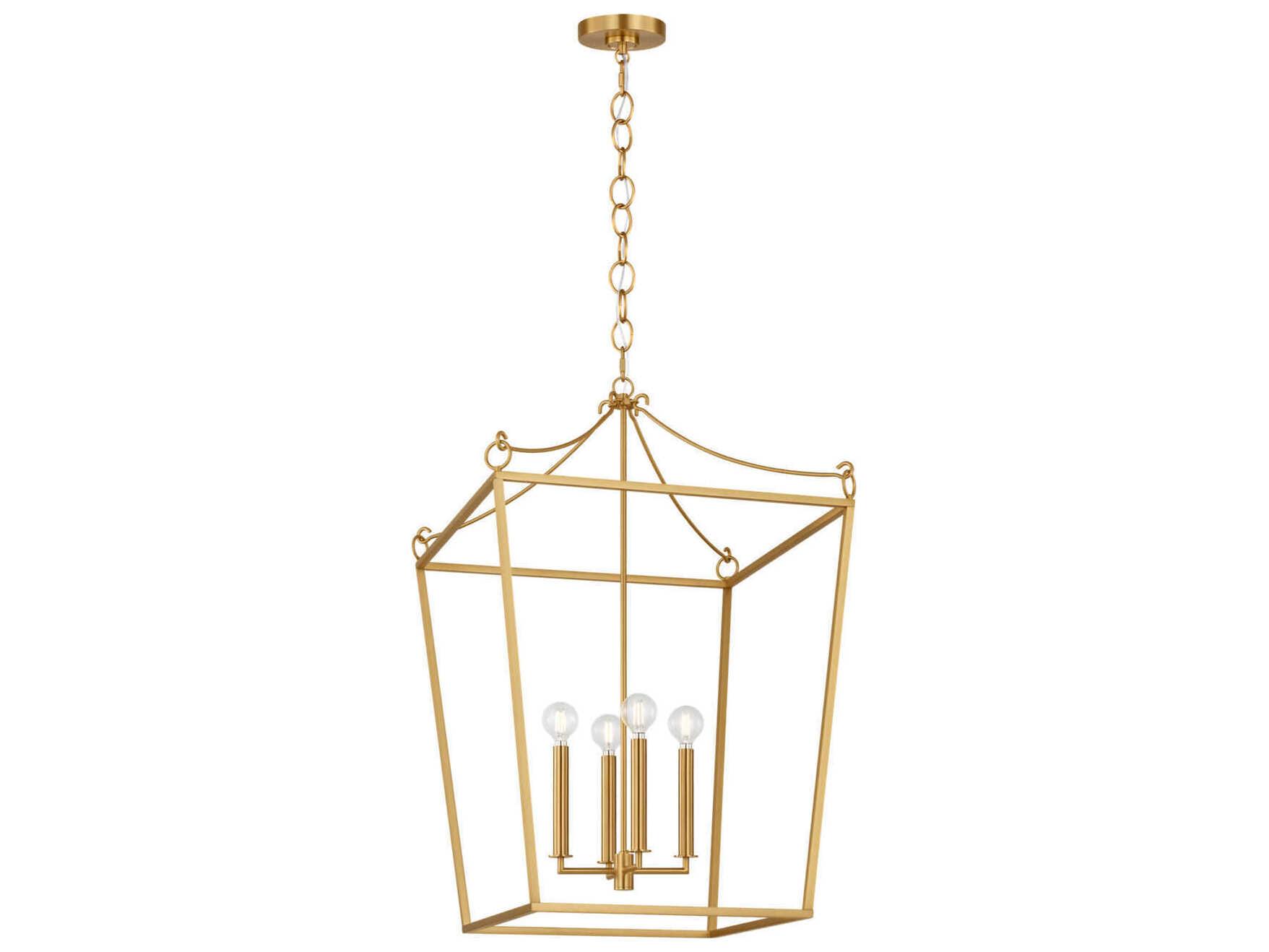 Visual Comfort Studio Carlyle 4-Light Burnished Brass Lantern Pendant