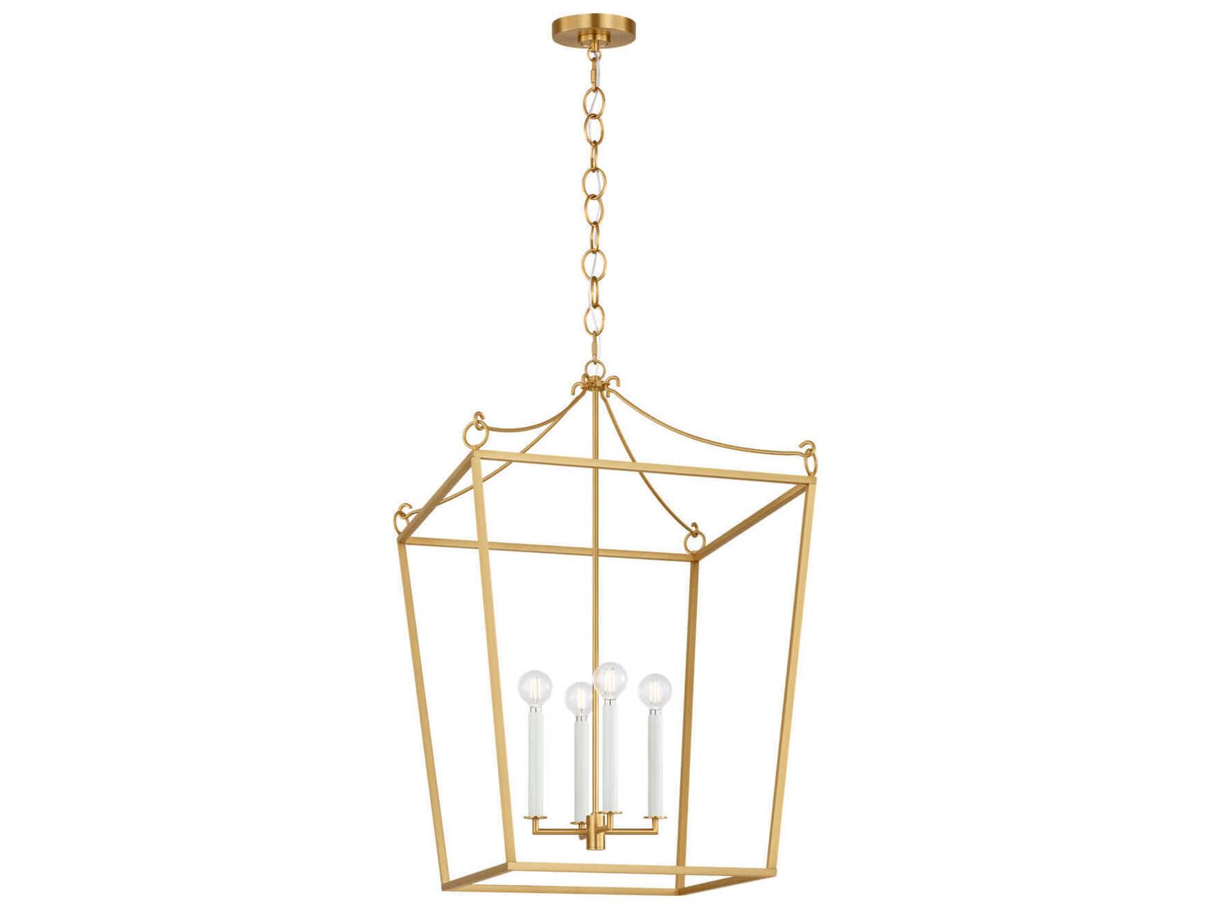 Visual Comfort Studio Carlyle 4-Light Burnished Brass Lantern Pendant