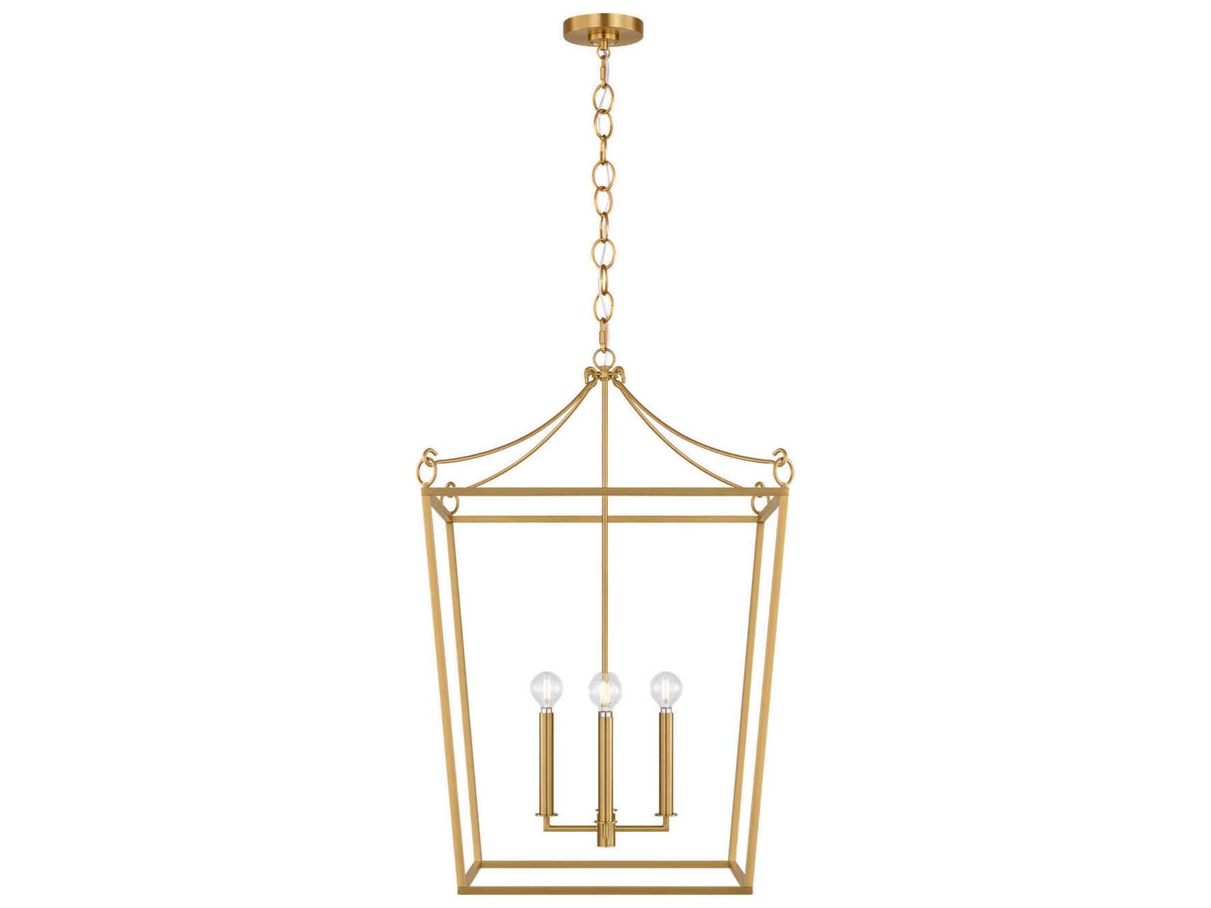 Visual Comfort Studio Carlyle 4-Light Burnished Brass Lantern Pendant