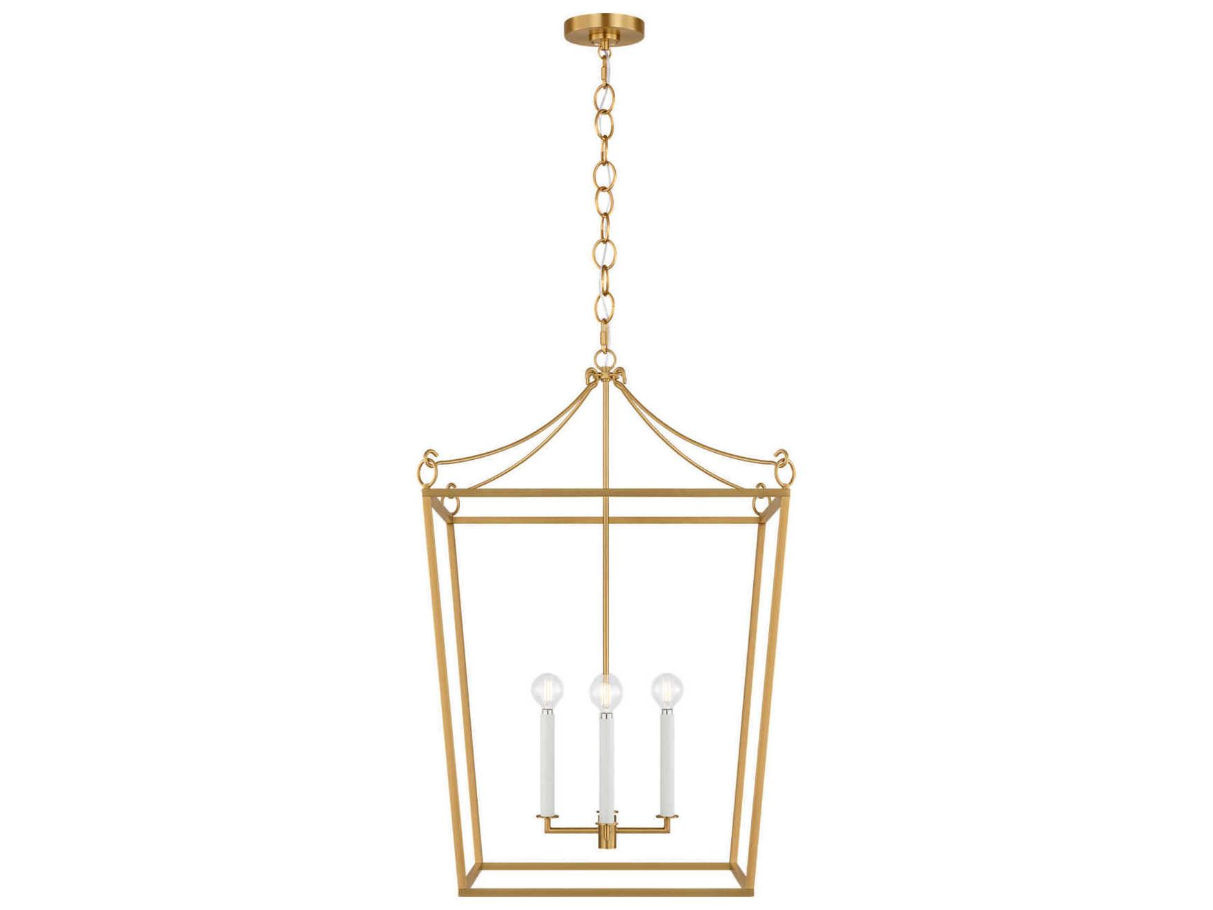 Visual Comfort Studio Carlyle 4-Light Burnished Brass Lantern Pendant