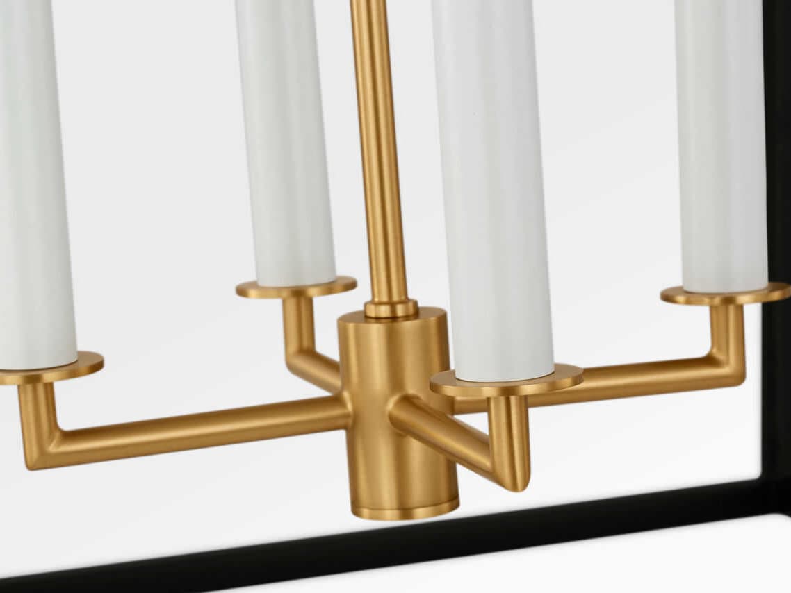 Visual Comfort Studio Carlyle 4-Light Midnight Black Burnished Brass Lantern Pendant