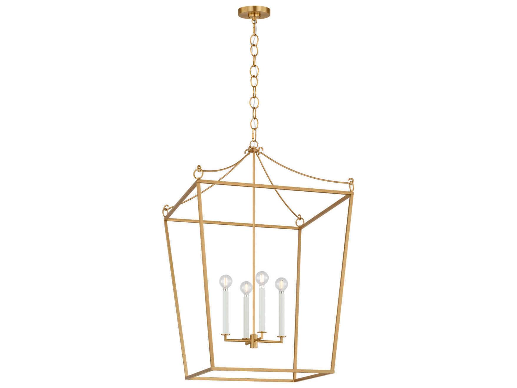Visual Comfort Studio Carlyle 4-Light Burnished Brass Lantern Pendant