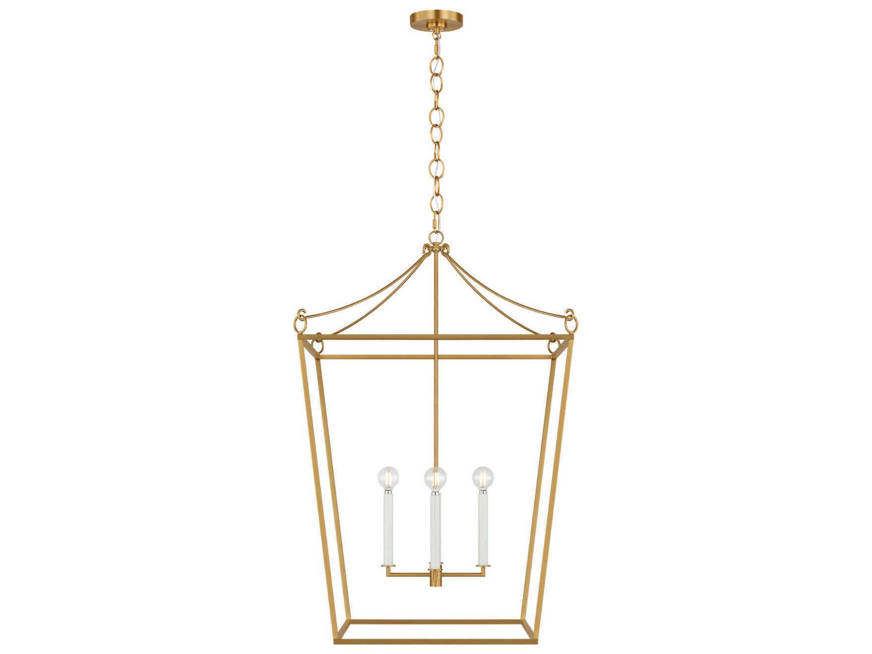 Visual Comfort Studio Carlyle 4-Light Burnished Brass Lantern Pendant