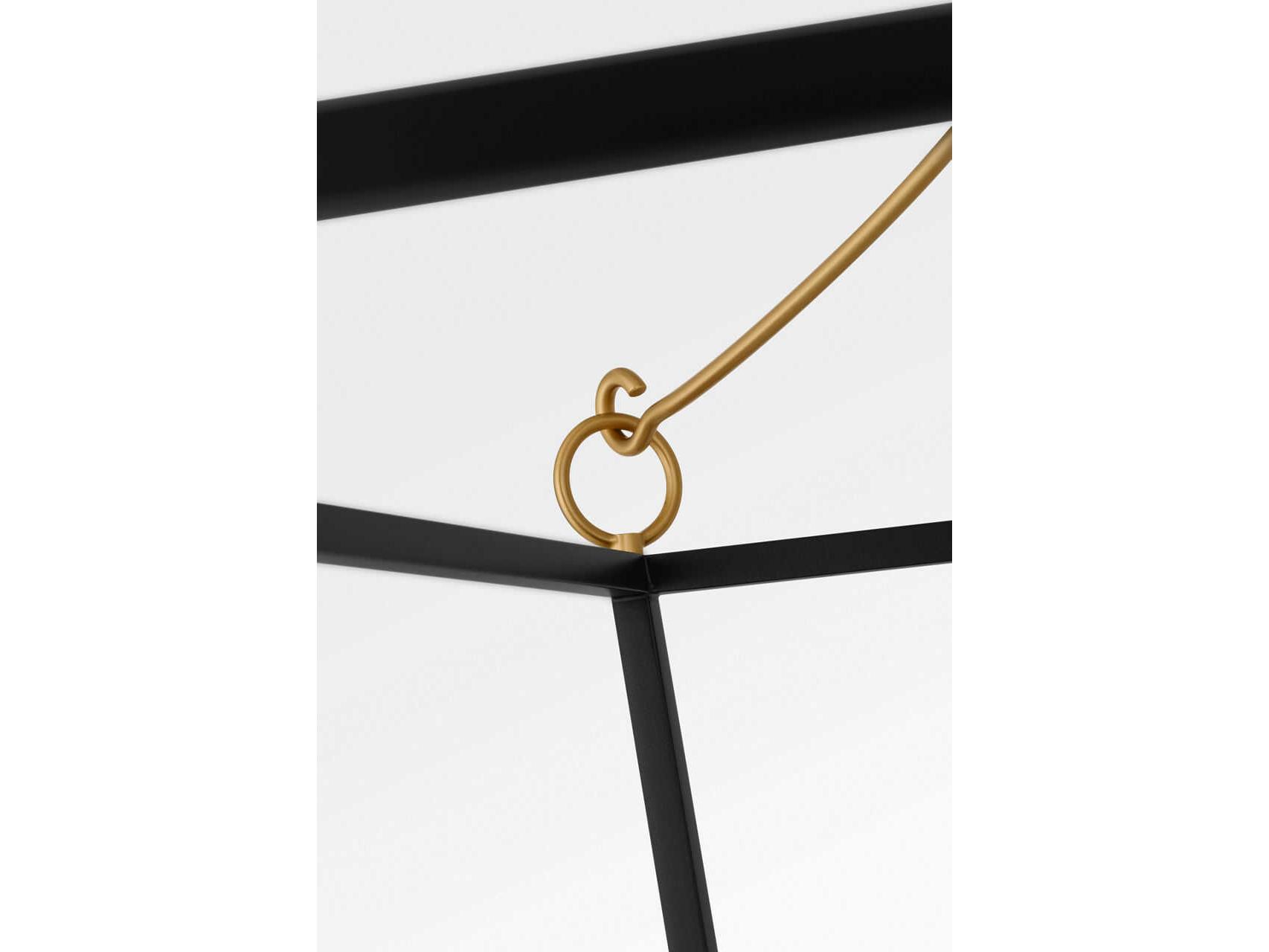 Visual Comfort Studio Carlyle 4-Light Midnight Black Burnished Brass Lantern Pendant