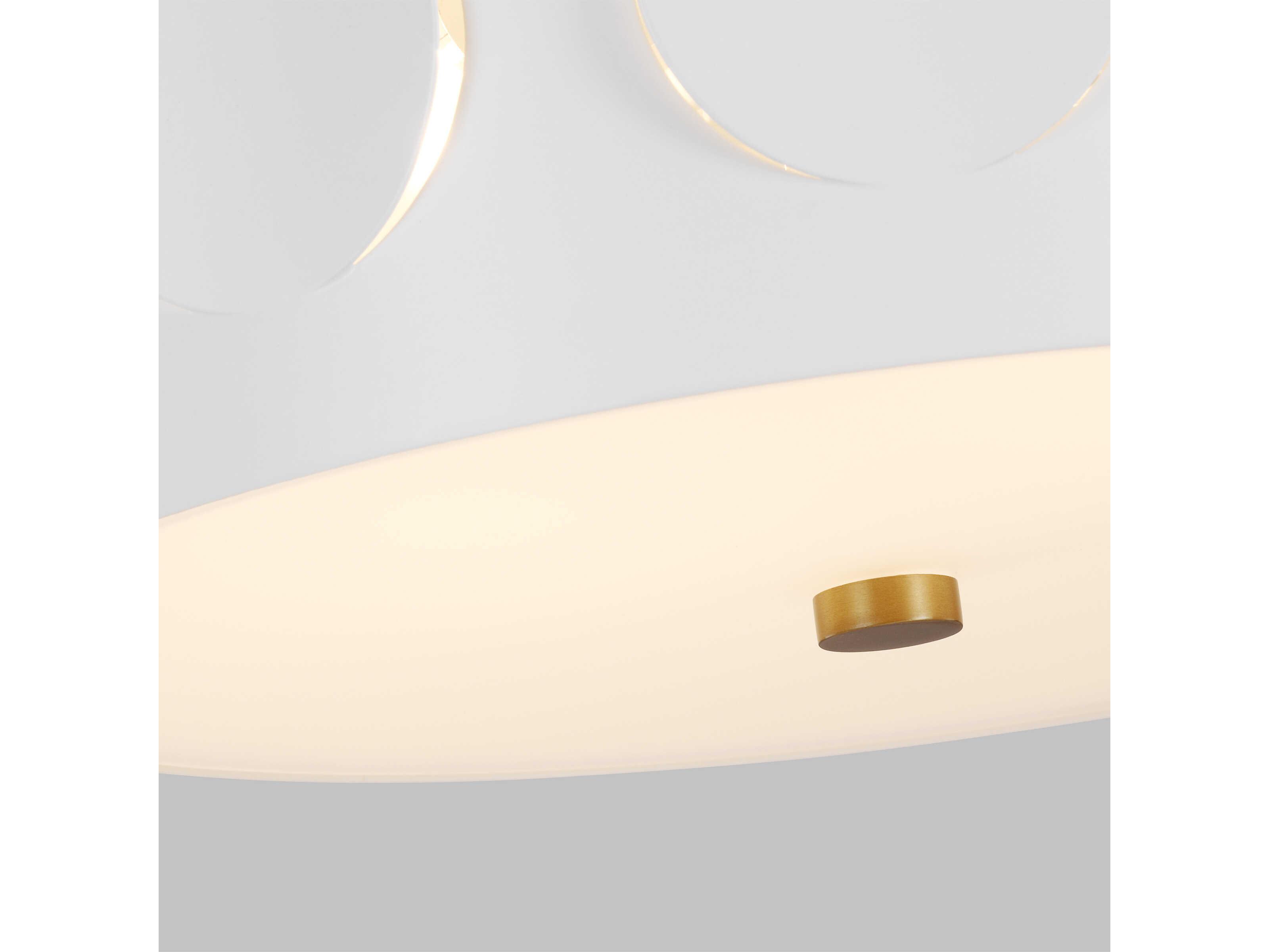 Visual Comfort Studio Dottie 2-Light Burnished Brass White Drum Flush Mount