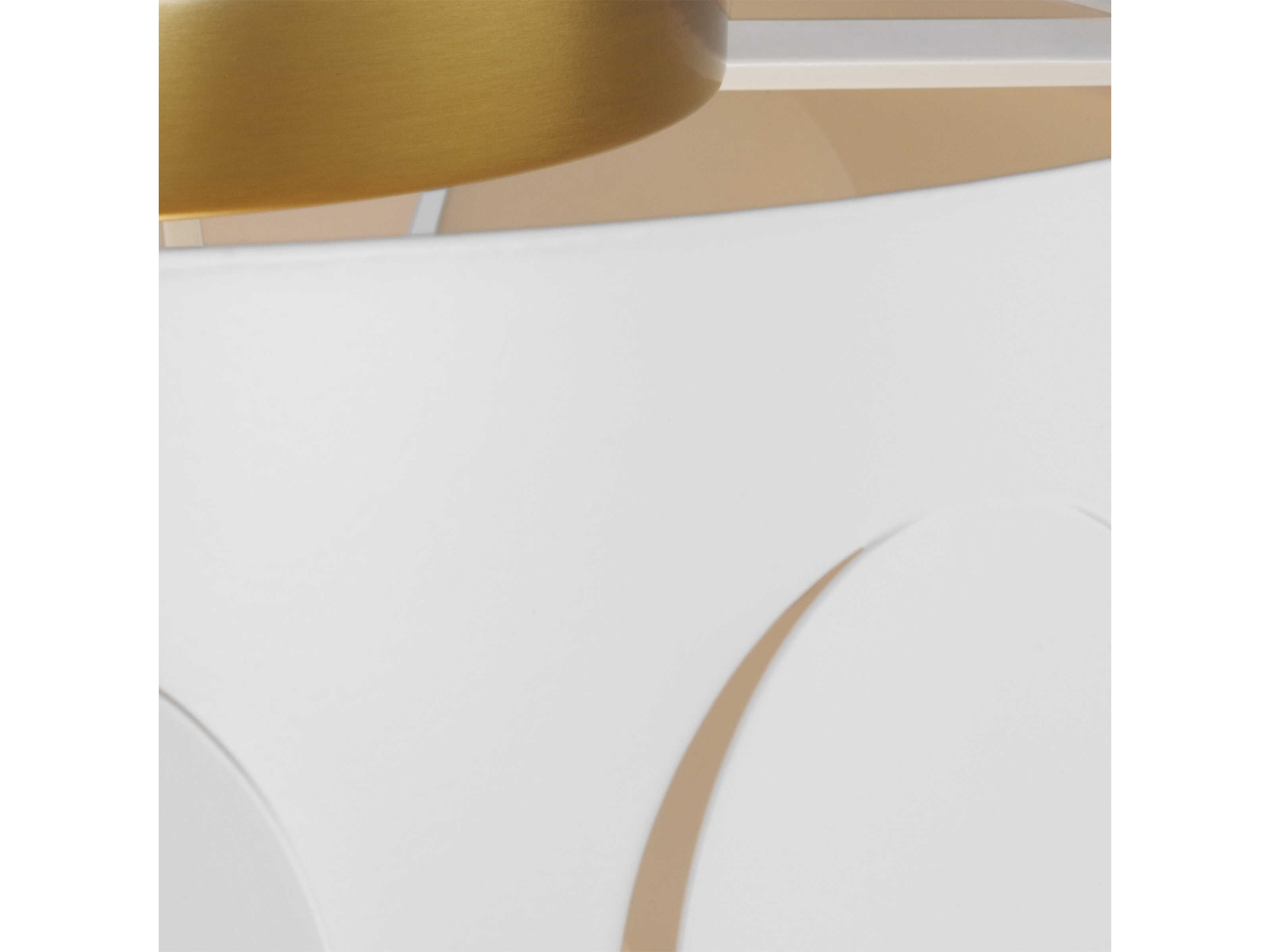 Visual Comfort Studio Dottie 2-Light Burnished Brass White Drum Flush Mount