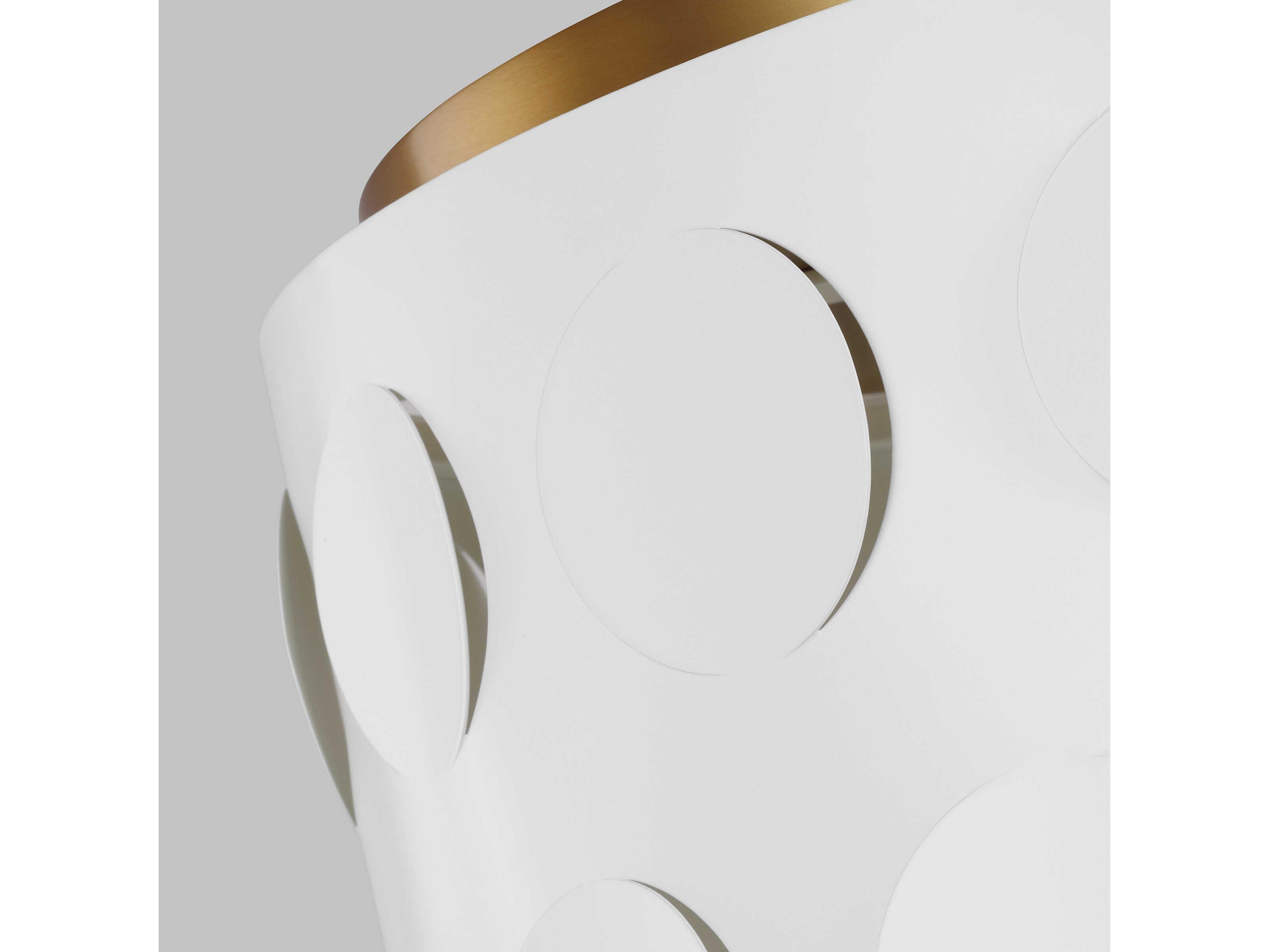 Visual Comfort Studio Dottie 3-Light Burnished Brass White Drum Flush Mount