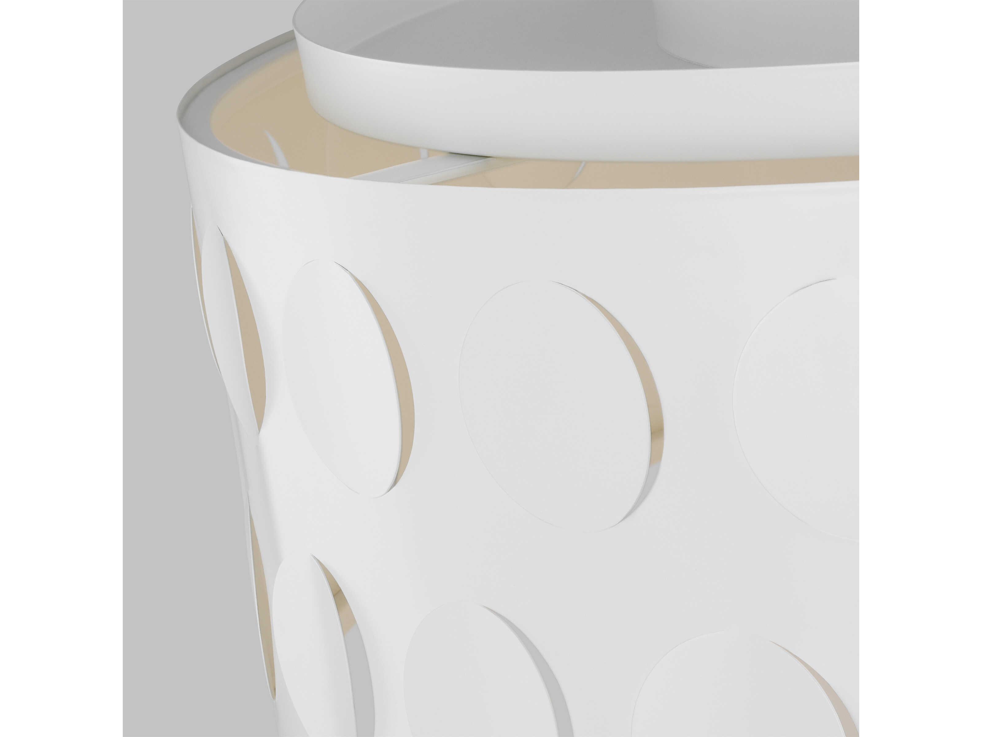 Visual Comfort Studio Dottie 4-Light Matte White Drum Flush Mount
