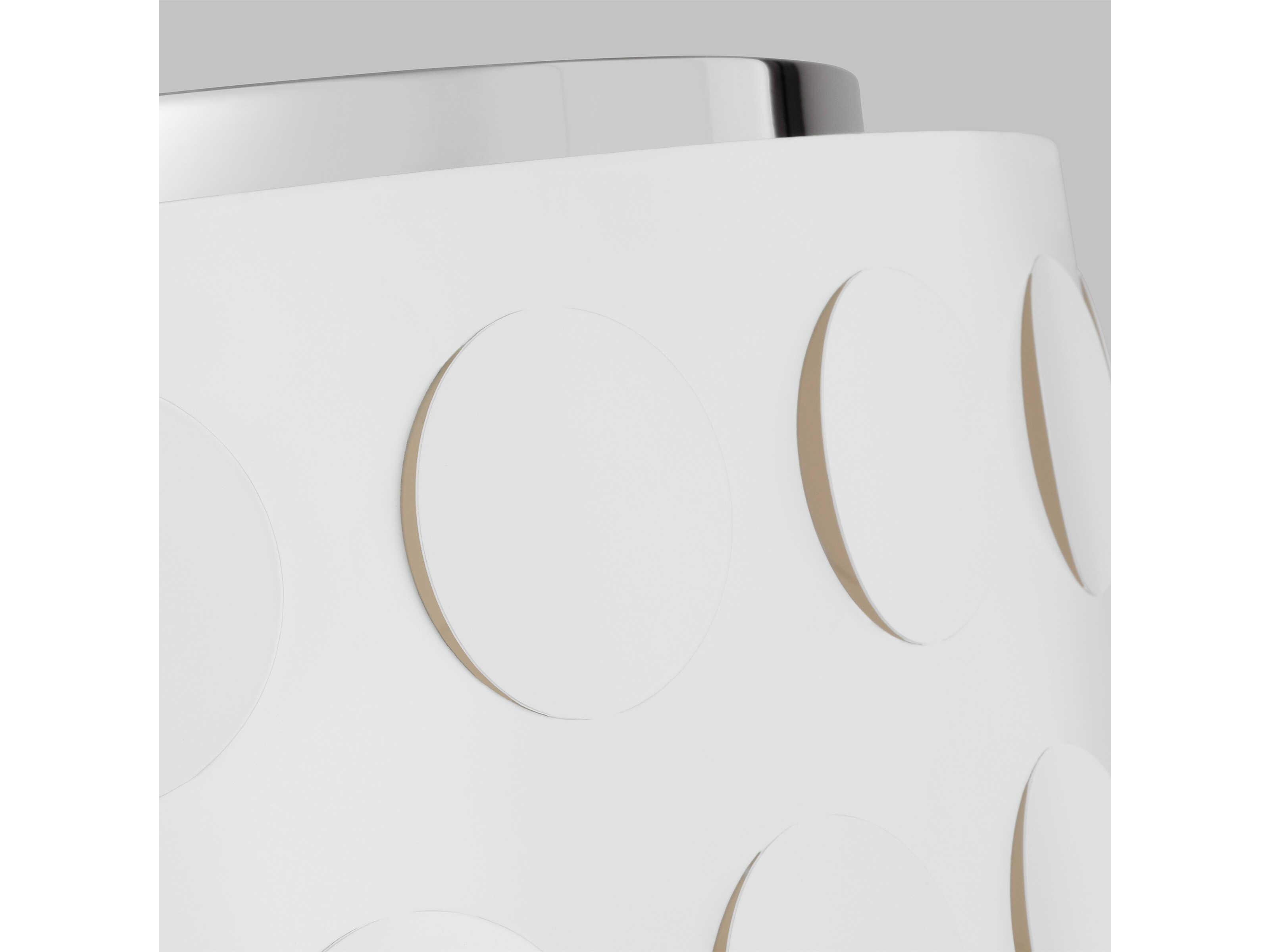 Visual Comfort Studio Dottie 4-Light Polished Nickel White Drum Flush Mount