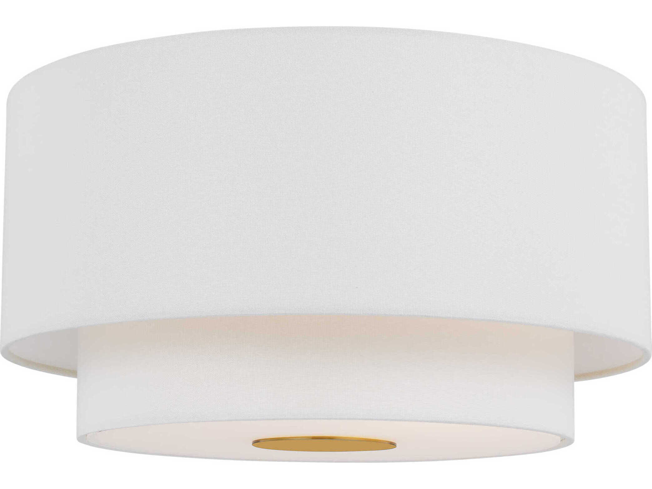 Visual Comfort Studio Sawyer 3-Light Burnished Brass Drum Flush Mount