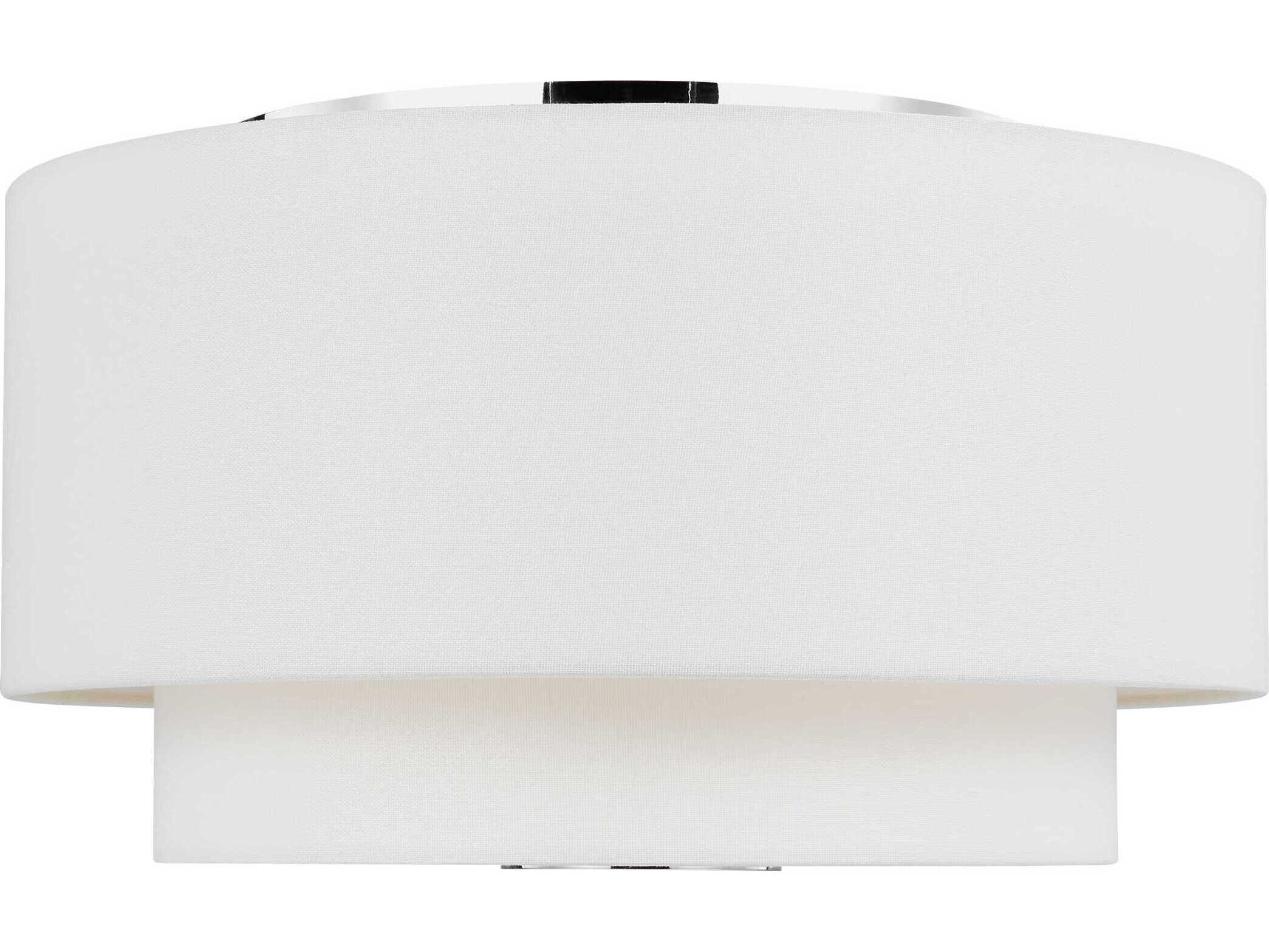 Visual Comfort Studio Sawyer 3-Light Polished Nickel Drum Flush Mount