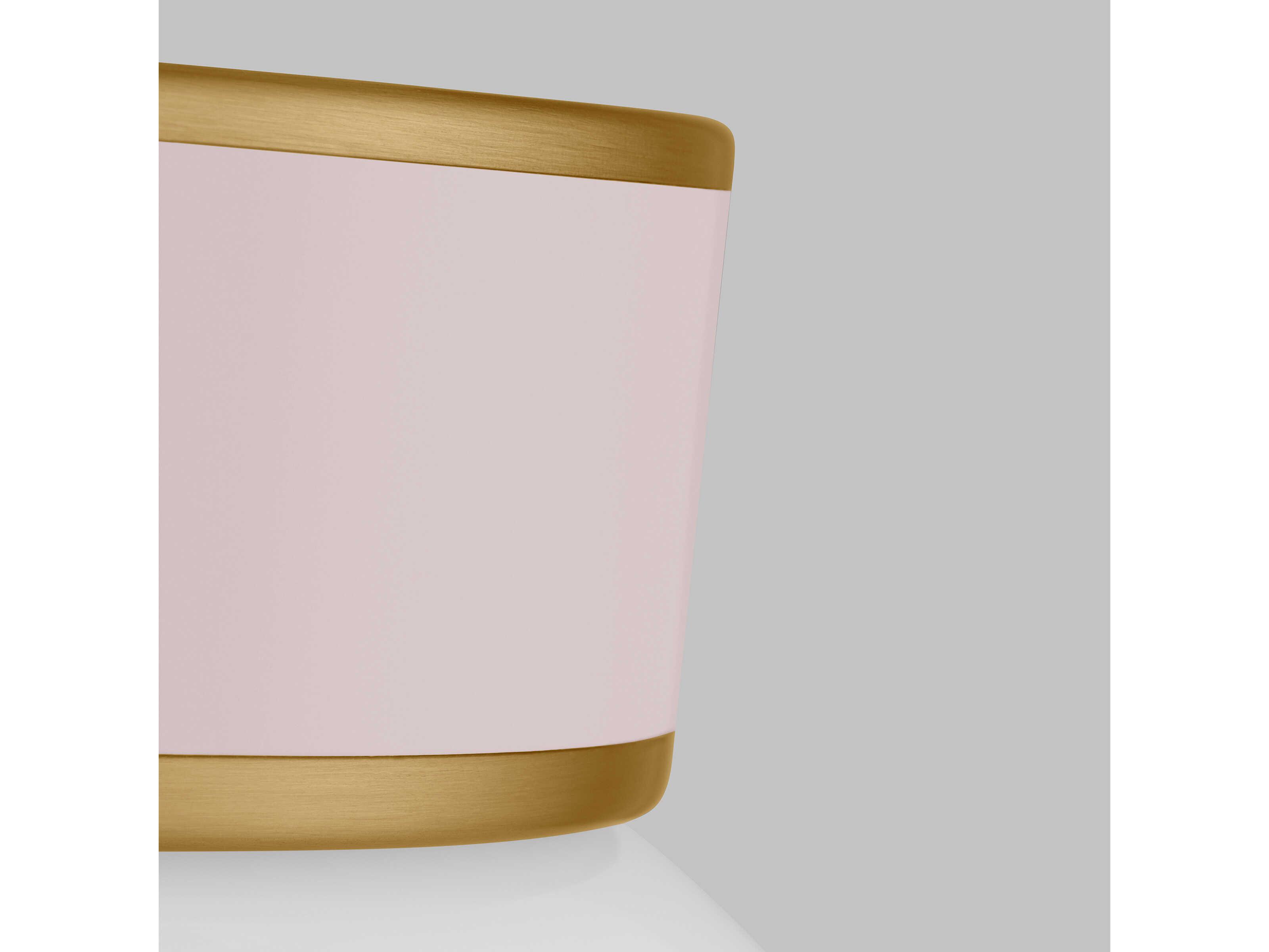 Visual Comfort Studio Monroe 1-Light Burnished Brass Blush Pink Globe Flush Mount