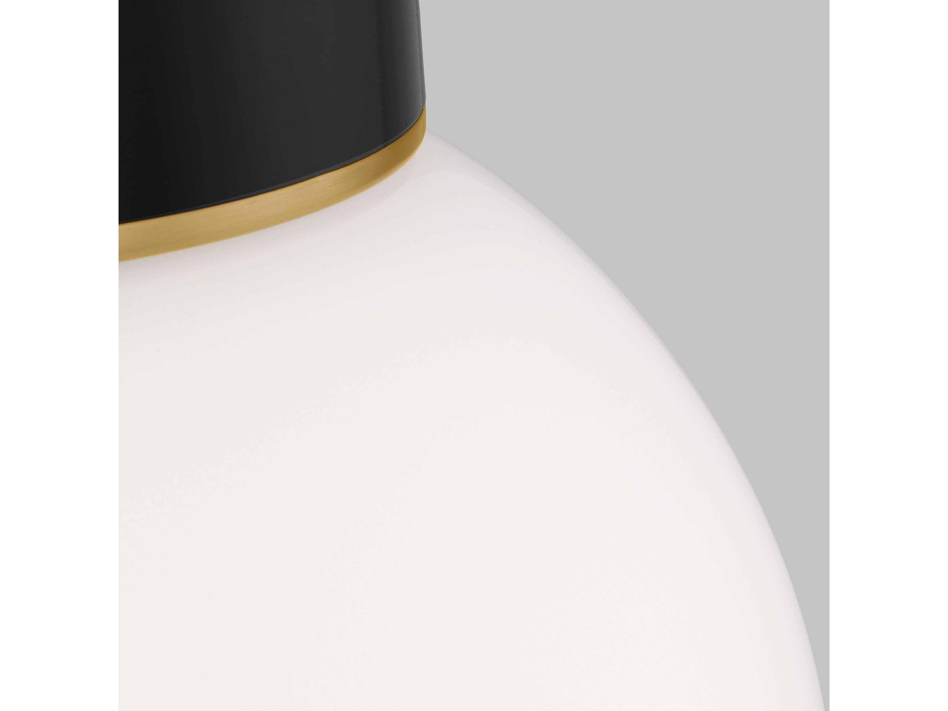 Visual Comfort Studio Monroe 1-Light Burnished Brass Black Globe Flush Mount