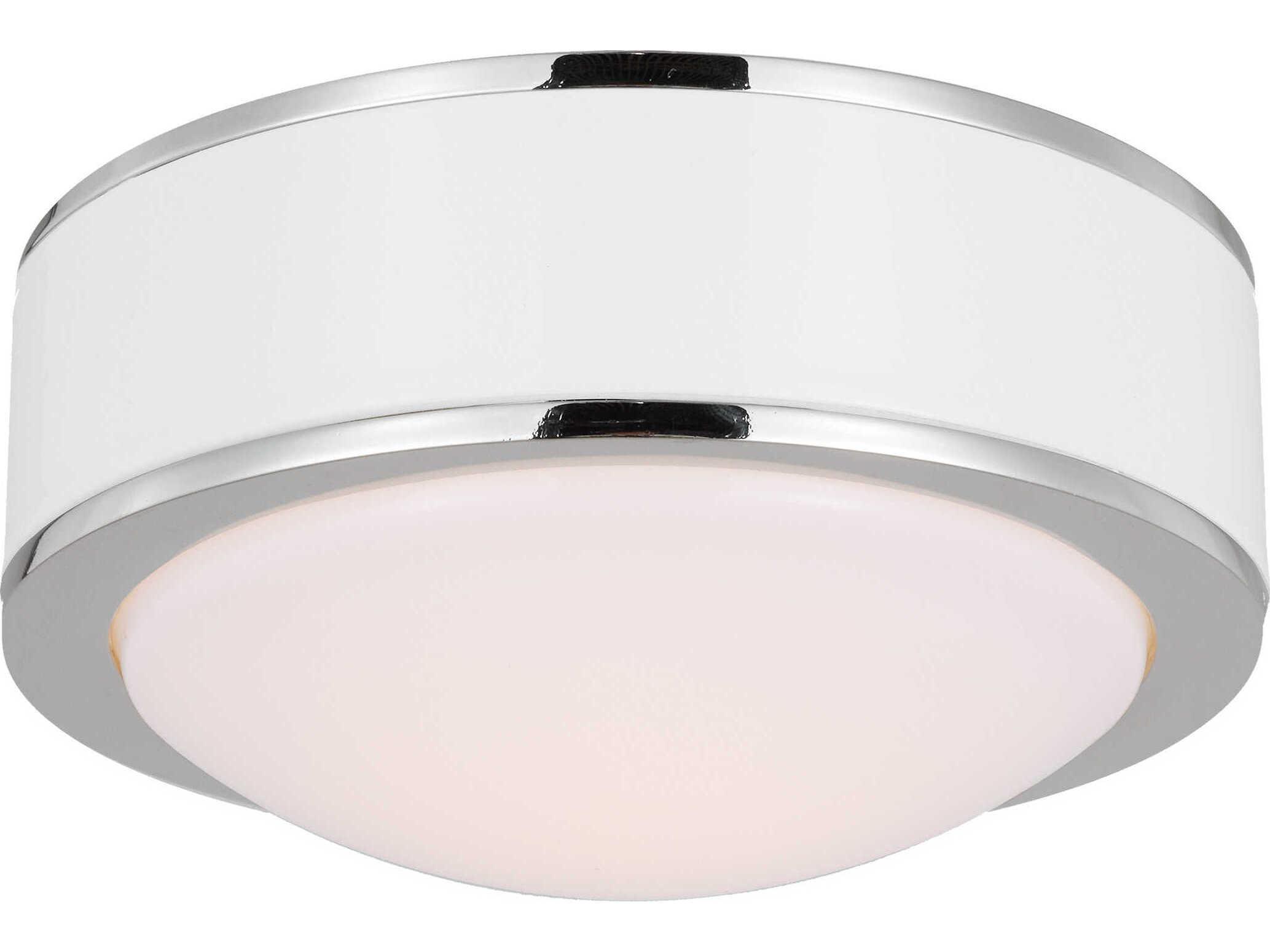 Visual Comfort Studio Monroe 1-Light Polished Nickel Round Flush Mount