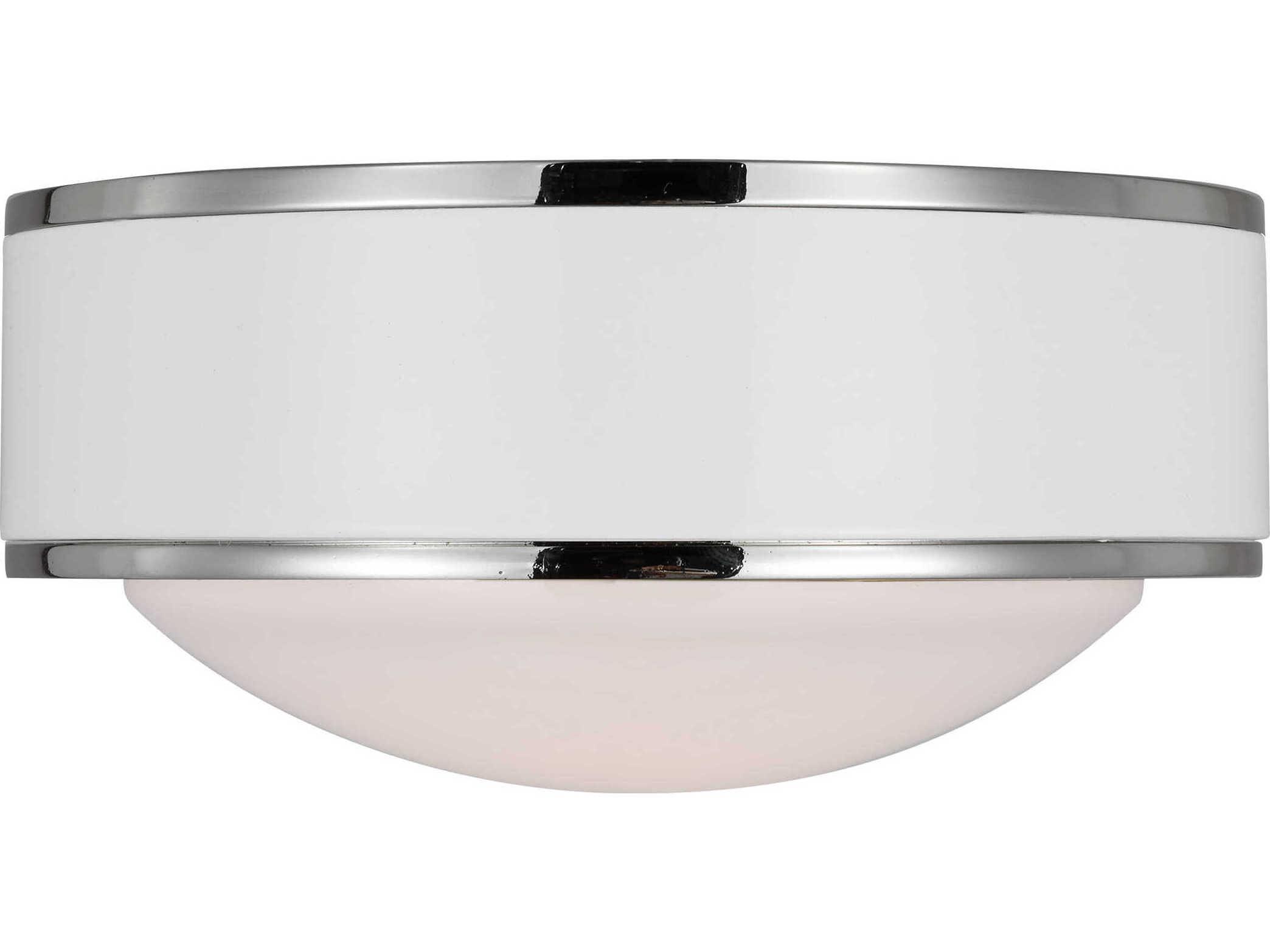 Visual Comfort Studio Monroe 1-Light Polished Nickel Round Flush Mount