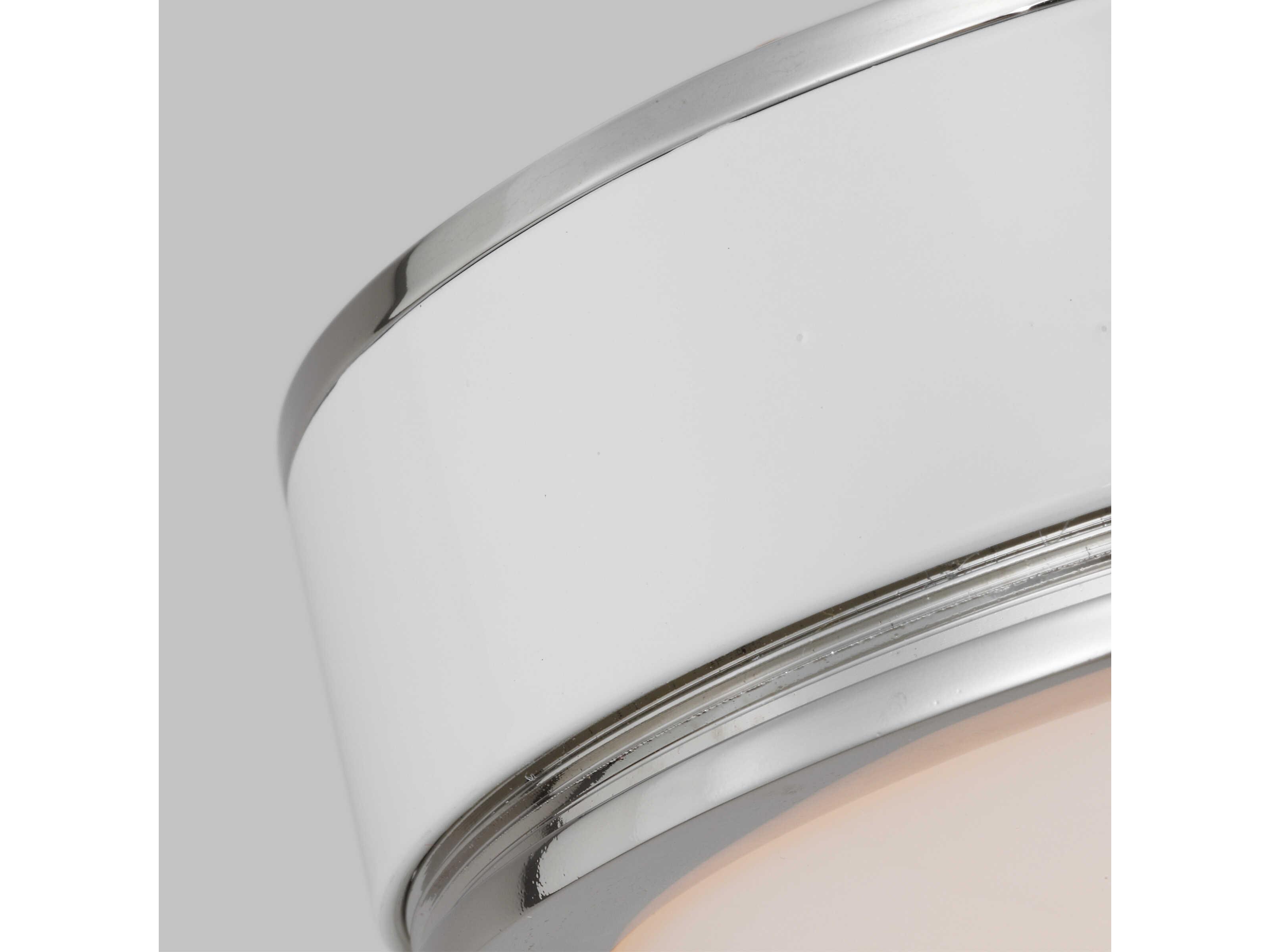 Visual Comfort Studio Monroe 1-Light Polished Nickel Round Flush Mount