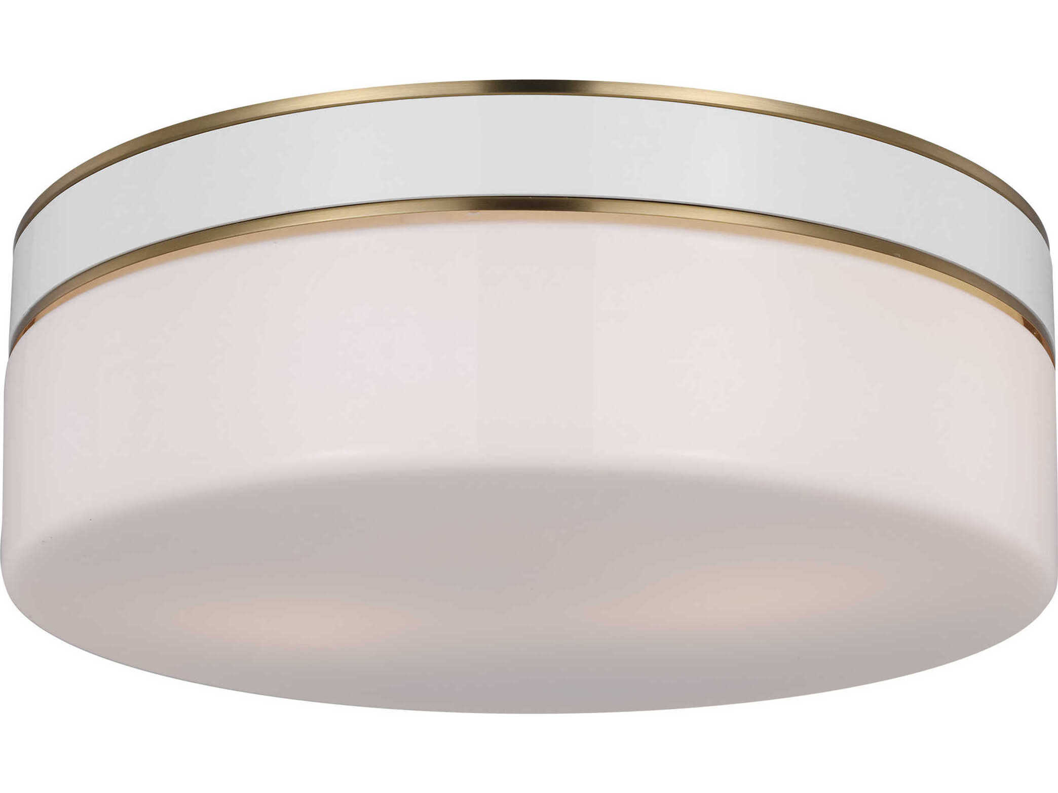 Visual Comfort Studio Monroe 2-Light Burnished Brass Drum Flush Mount