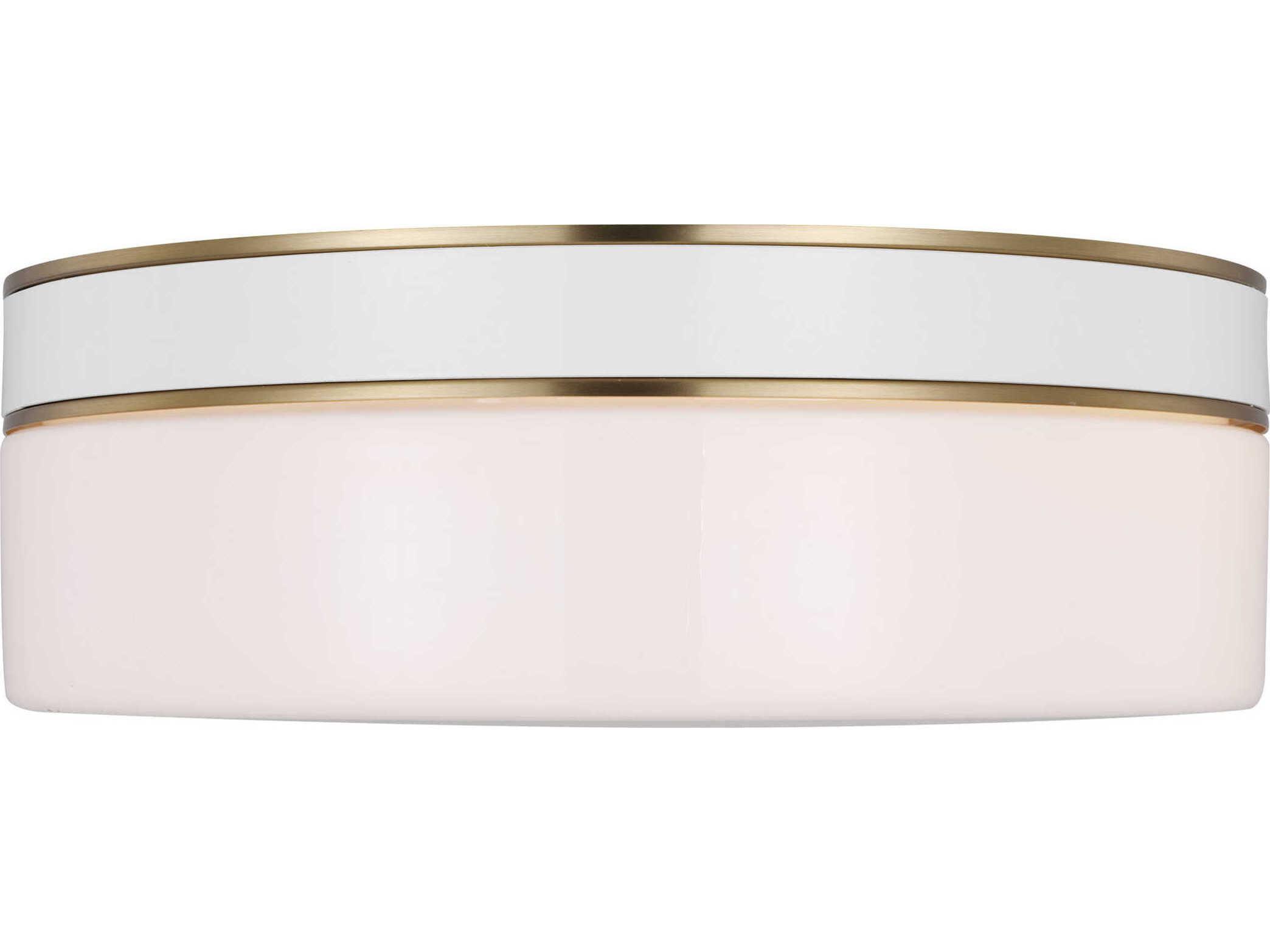 Visual Comfort Studio Monroe 2-Light Burnished Brass Drum Flush Mount