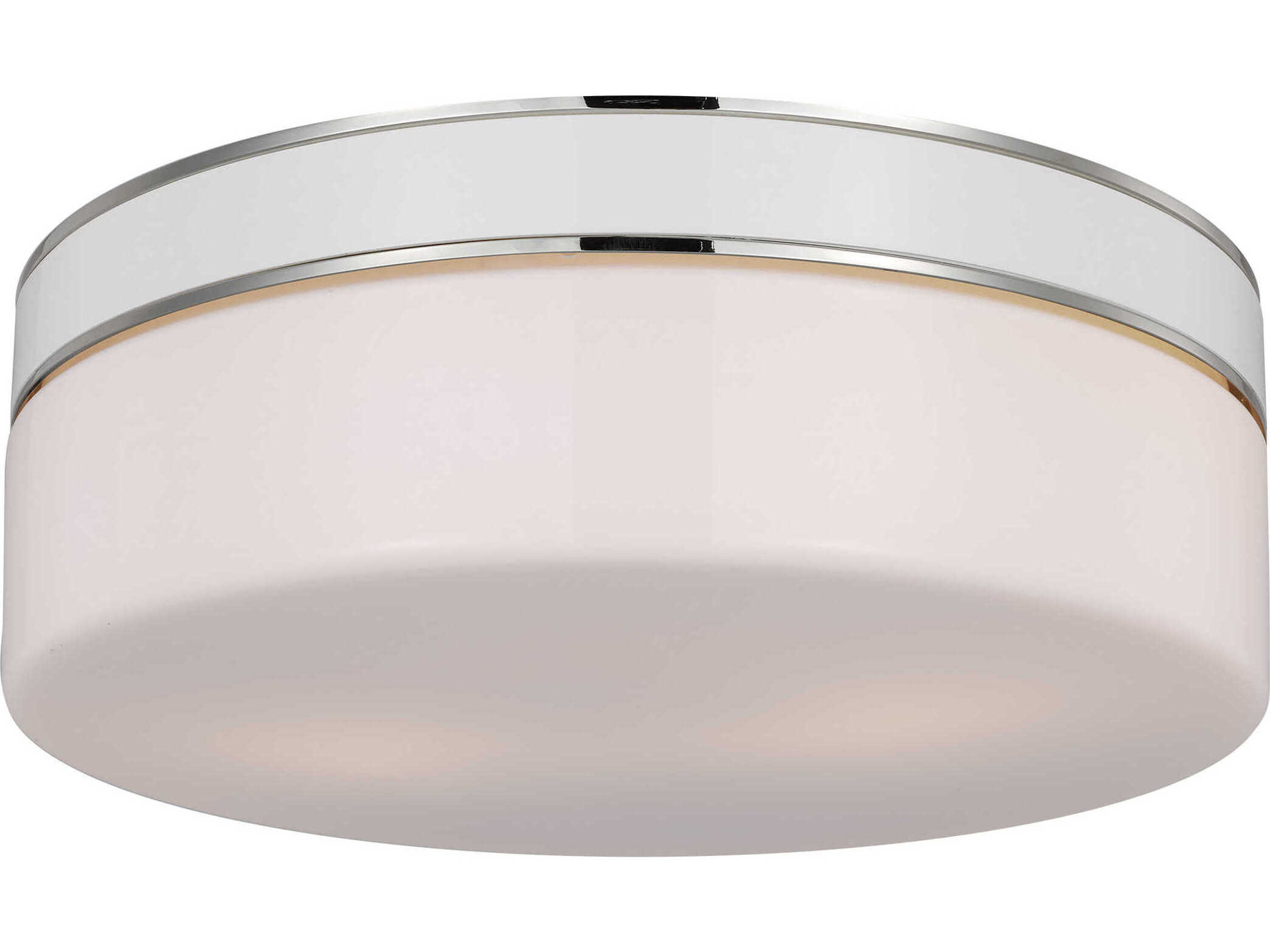 Visual Comfort Studio Monroe 2-Light Polished Nickel Drum Flush Mount