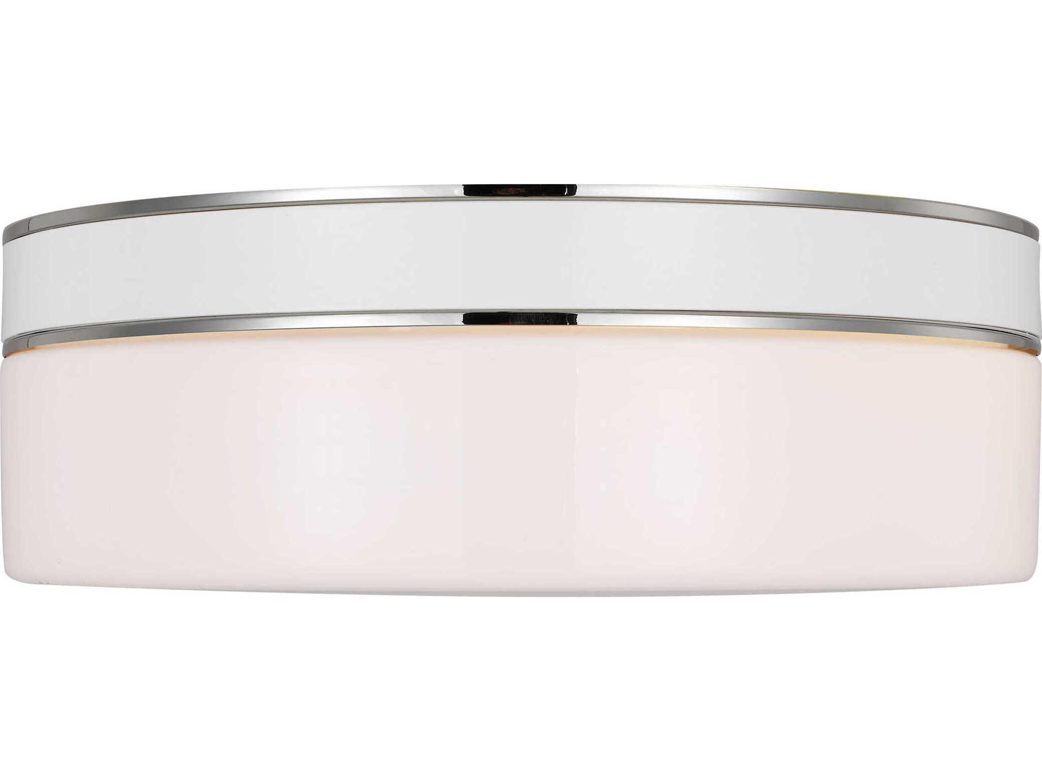 Visual Comfort Studio Monroe 2-Light Polished Nickel Drum Flush Mount