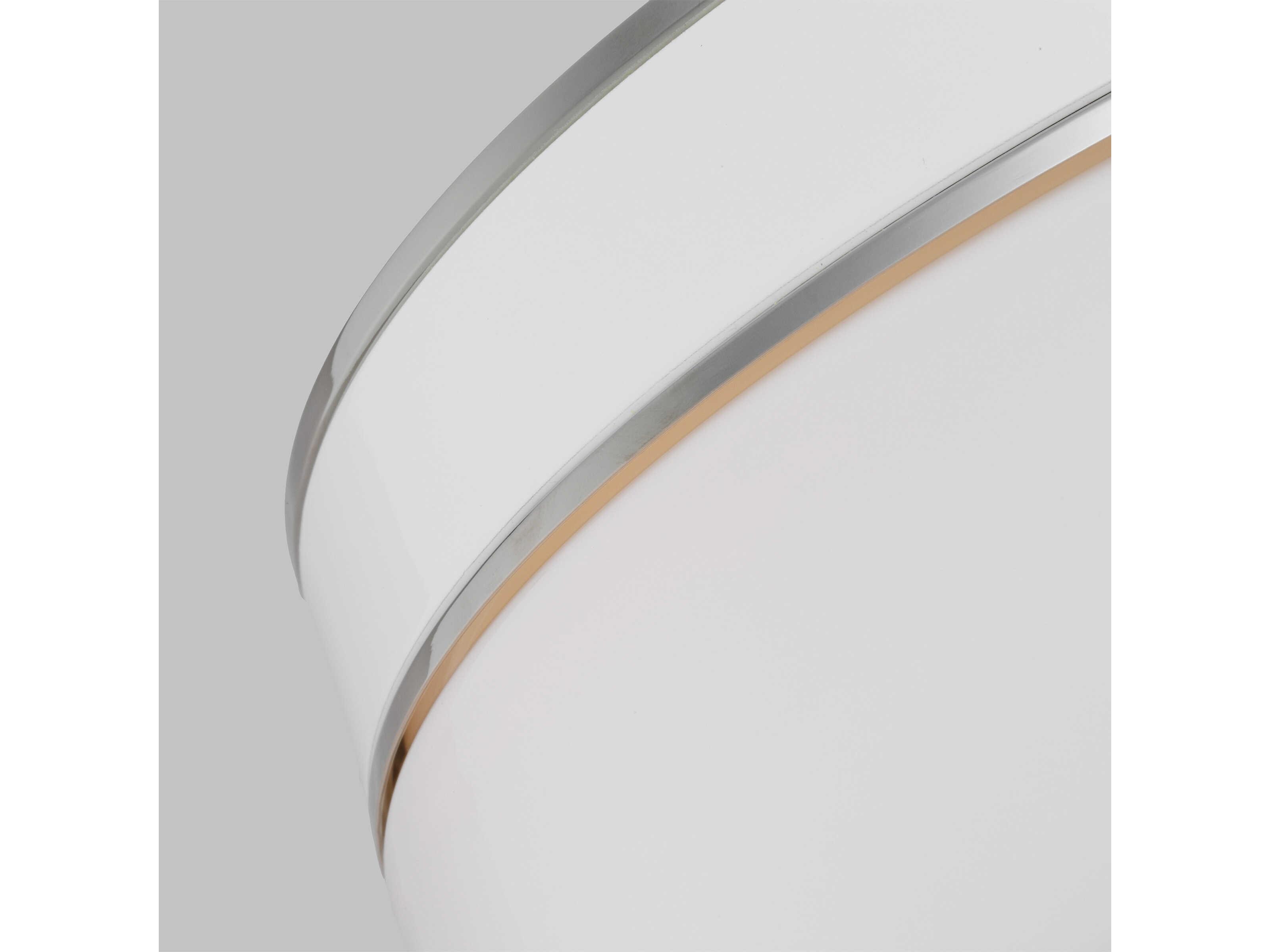 Visual Comfort Studio Monroe 2-Light Polished Nickel Drum Flush Mount