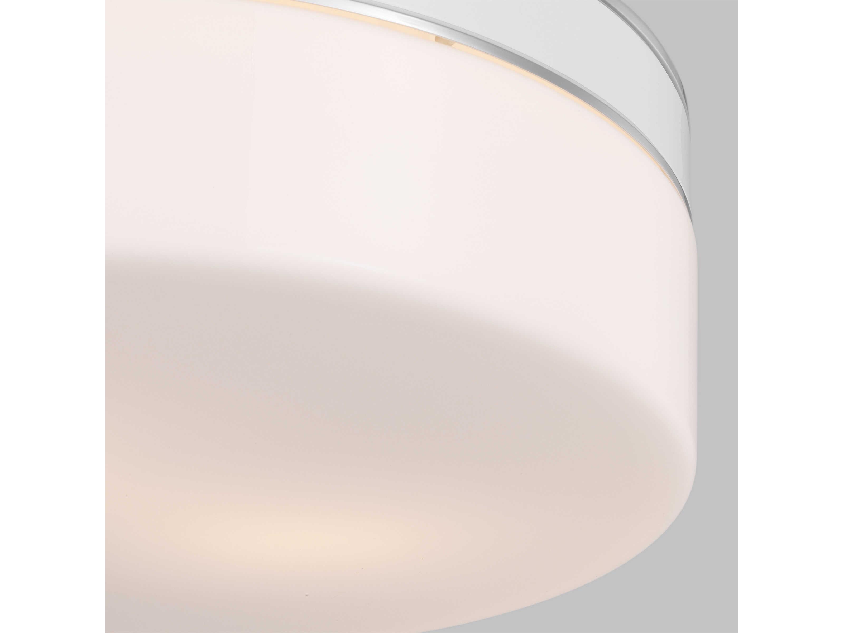 Visual Comfort Studio Monroe 2-Light Polished Nickel Drum Flush Mount