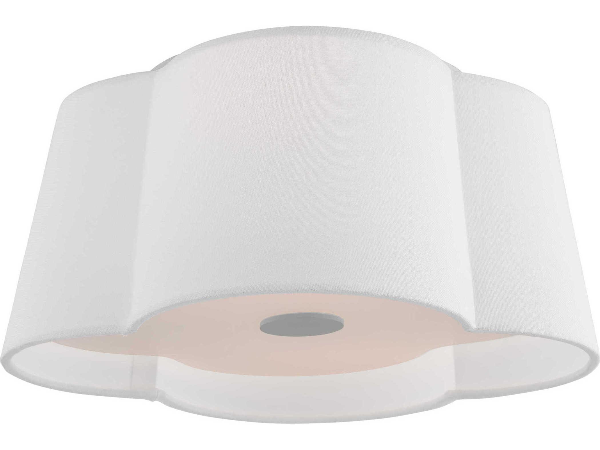 Visual Comfort Studio Bronte 2-Light Burnished Brass White Flush Mount
