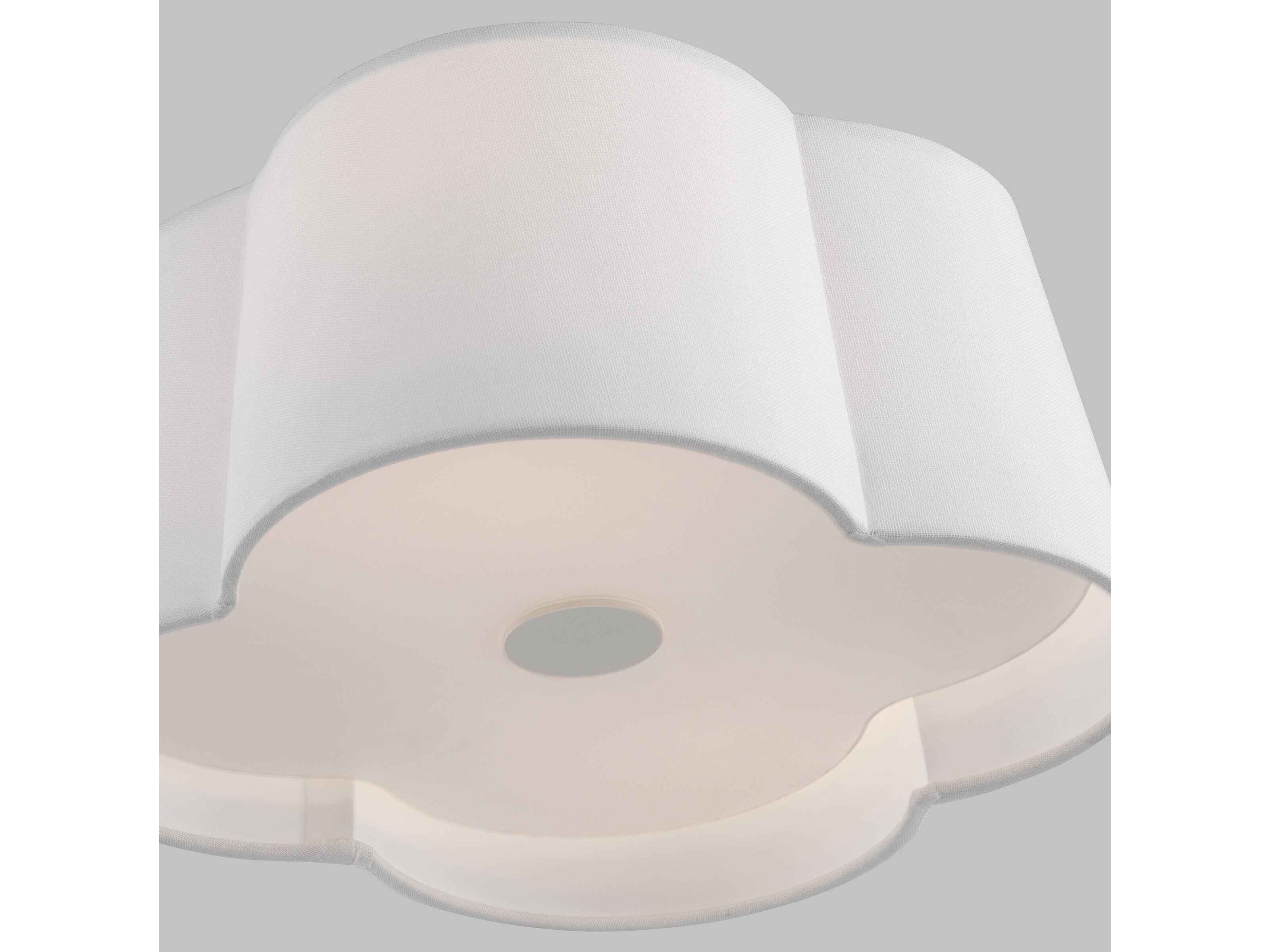 Visual Comfort Studio Bronte 2-Light Burnished Brass White Flush Mount