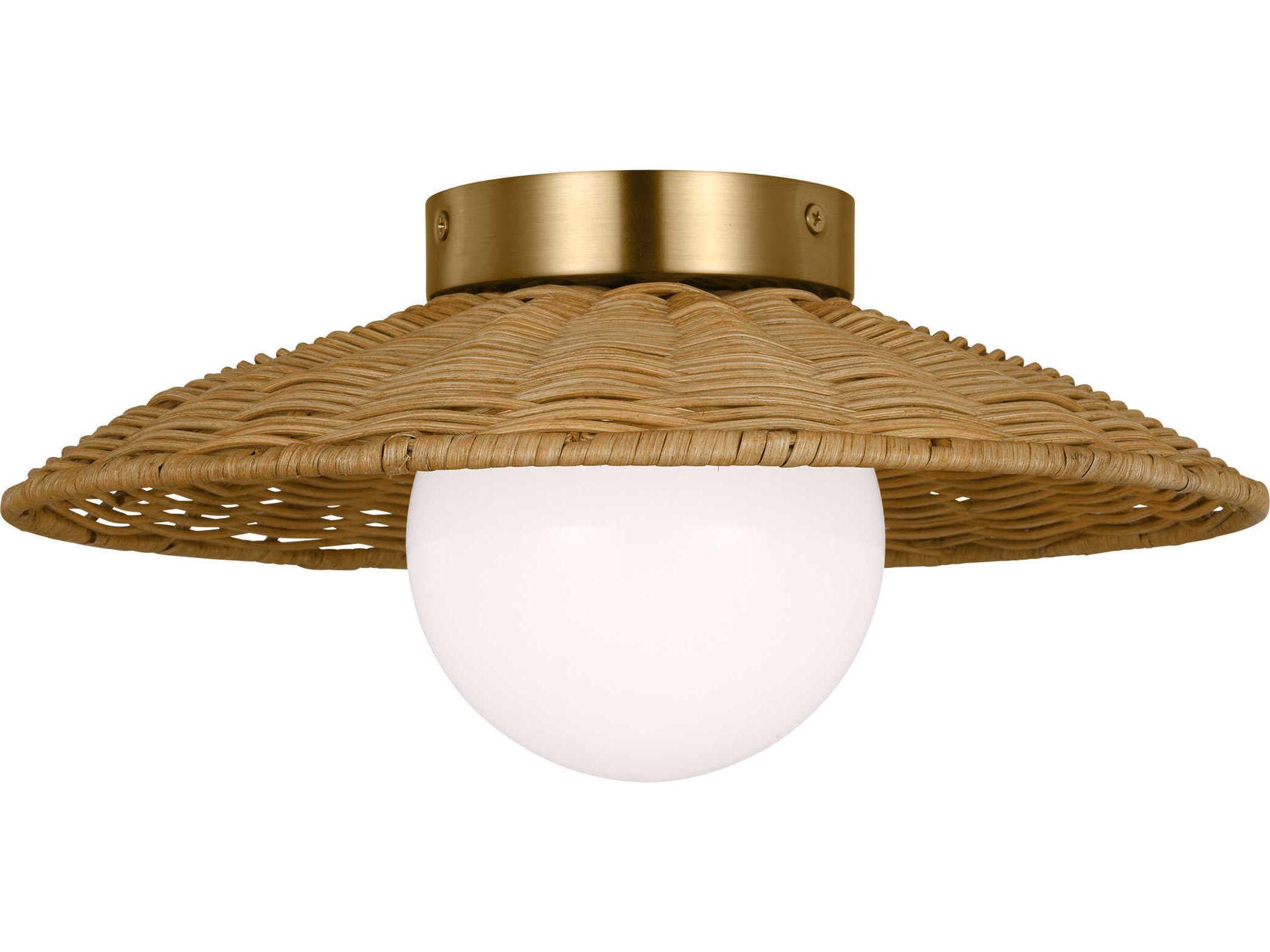 Visual Comfort Studio Mari 1-Light Burnished Brass Globe Flush Mount