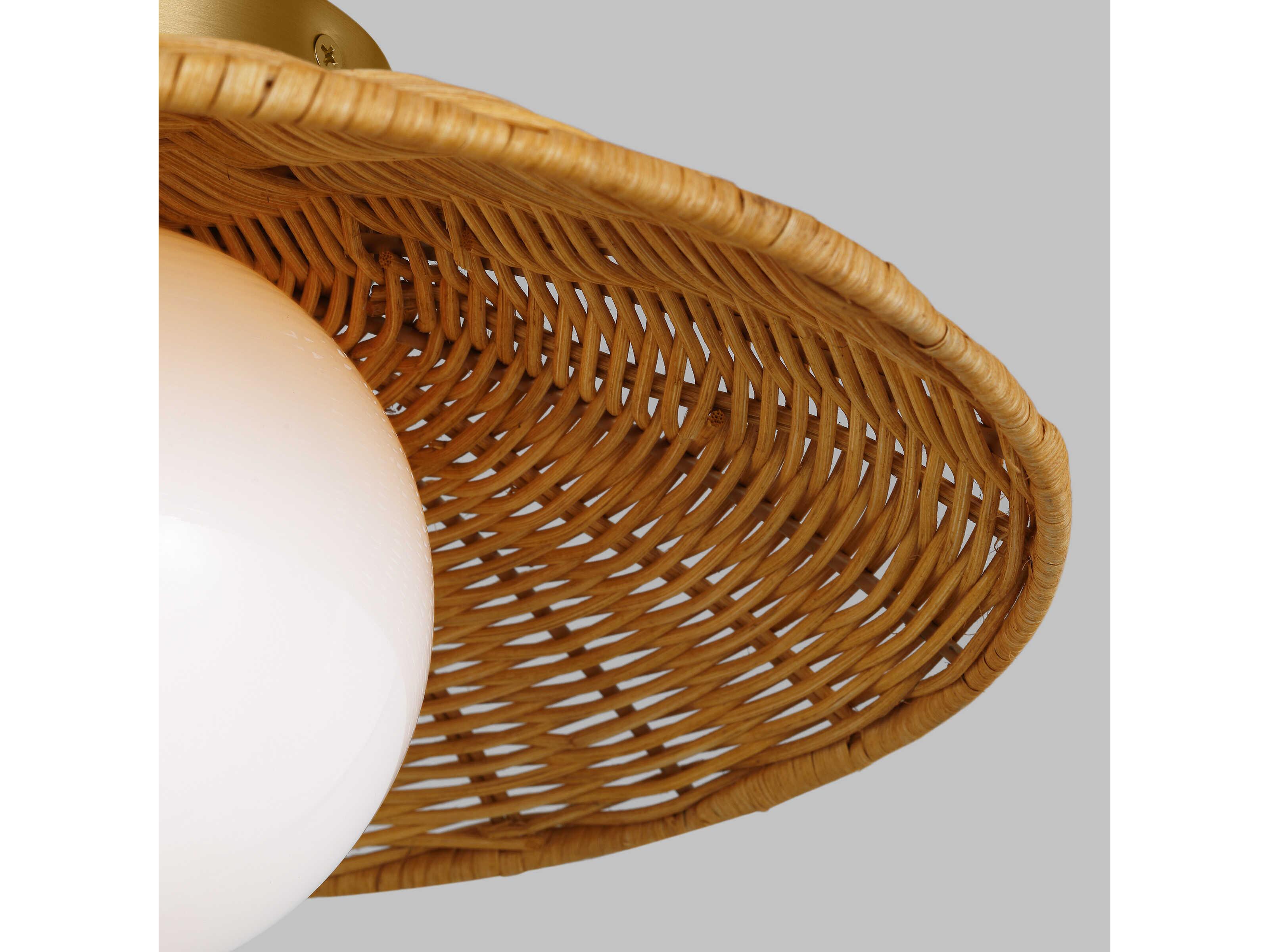 Visual Comfort Studio Mari 1-Light Burnished Brass Globe Flush Mount