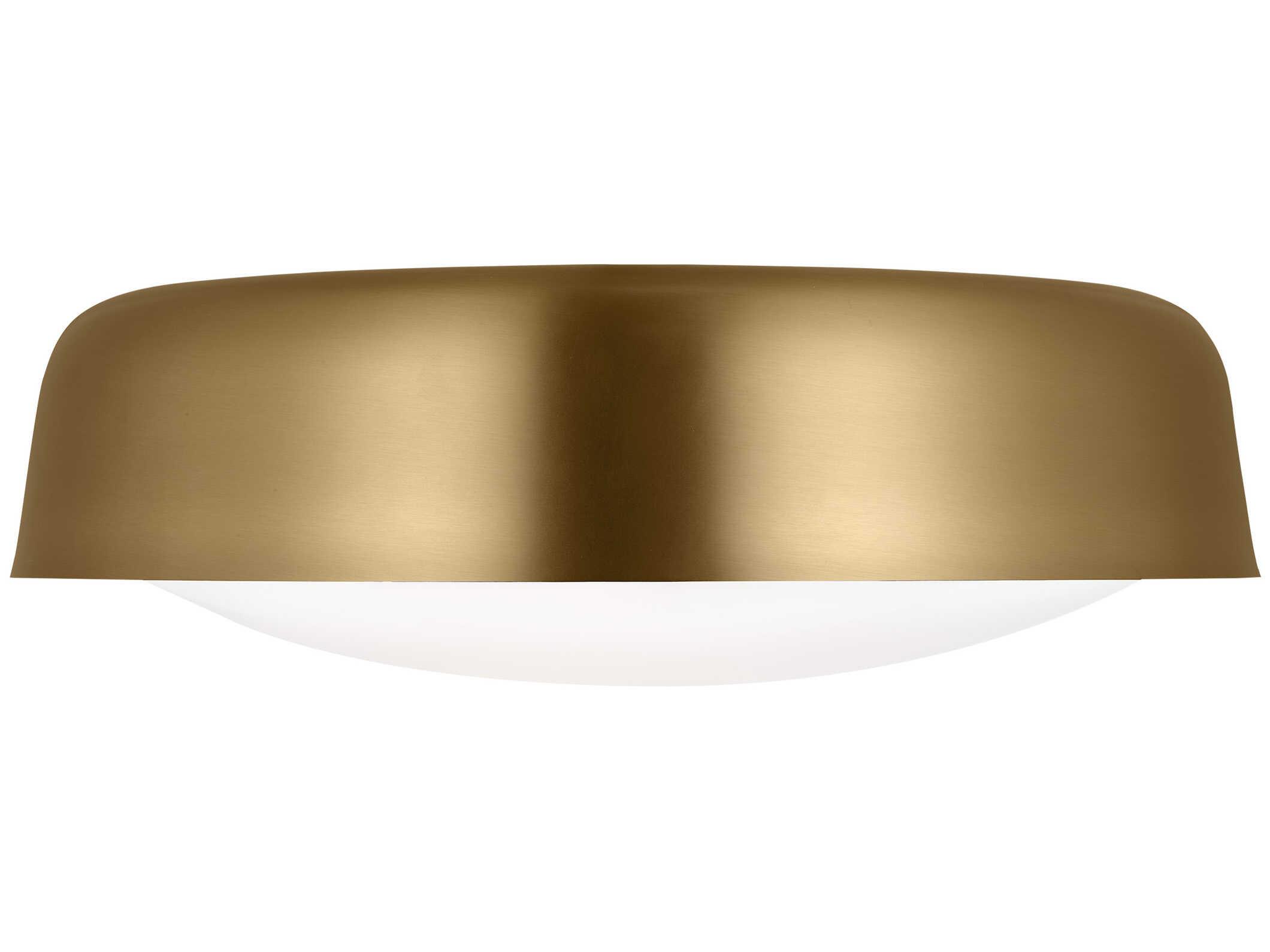 Visual Comfort Studio Draper 2-Light Burnished Brass Flush Mount