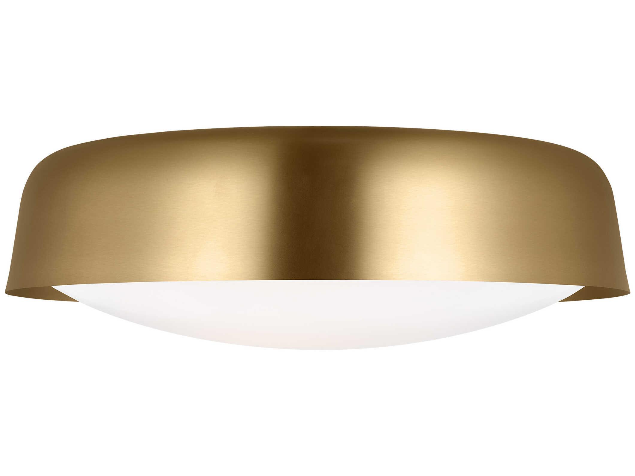 Visual Comfort Studio Draper 2-Light Burnished Brass Flush Mount