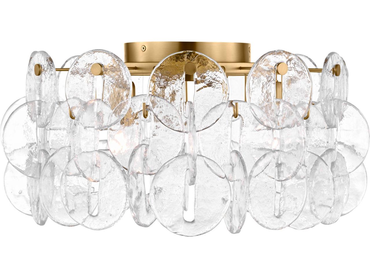 Visual Comfort Studio Candace 3-Light Burnished Brass Flush Mount