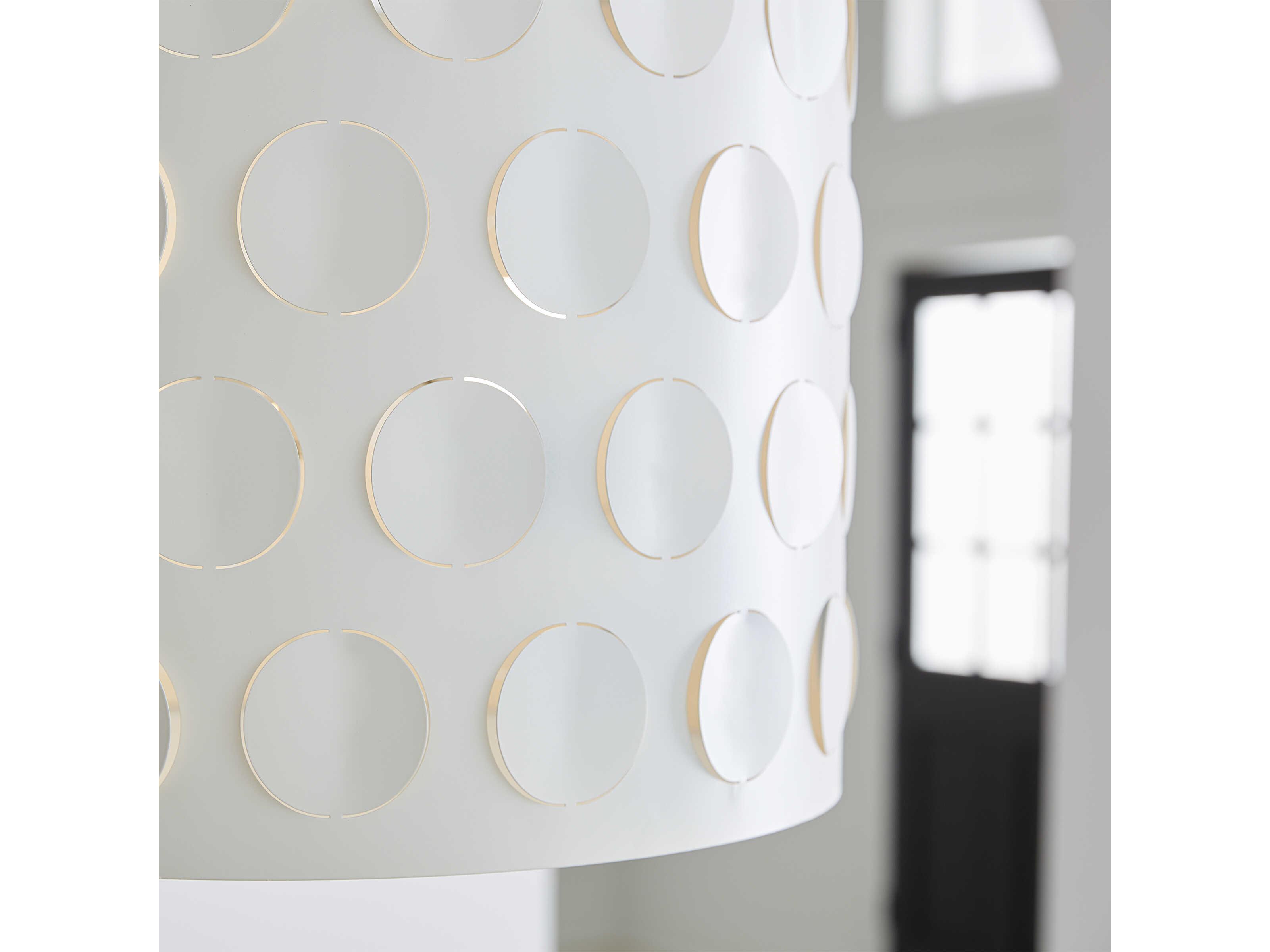 Visual Comfort Studio Dottie 3-Light Burnished Brass White Drum Pendant