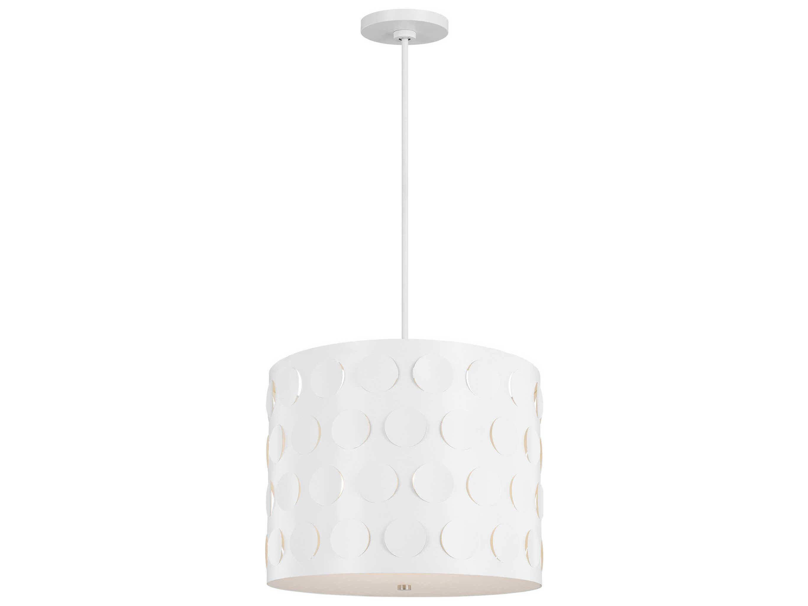 Visual Comfort Studio Dottie 3-Light Matte White Drum Pendant