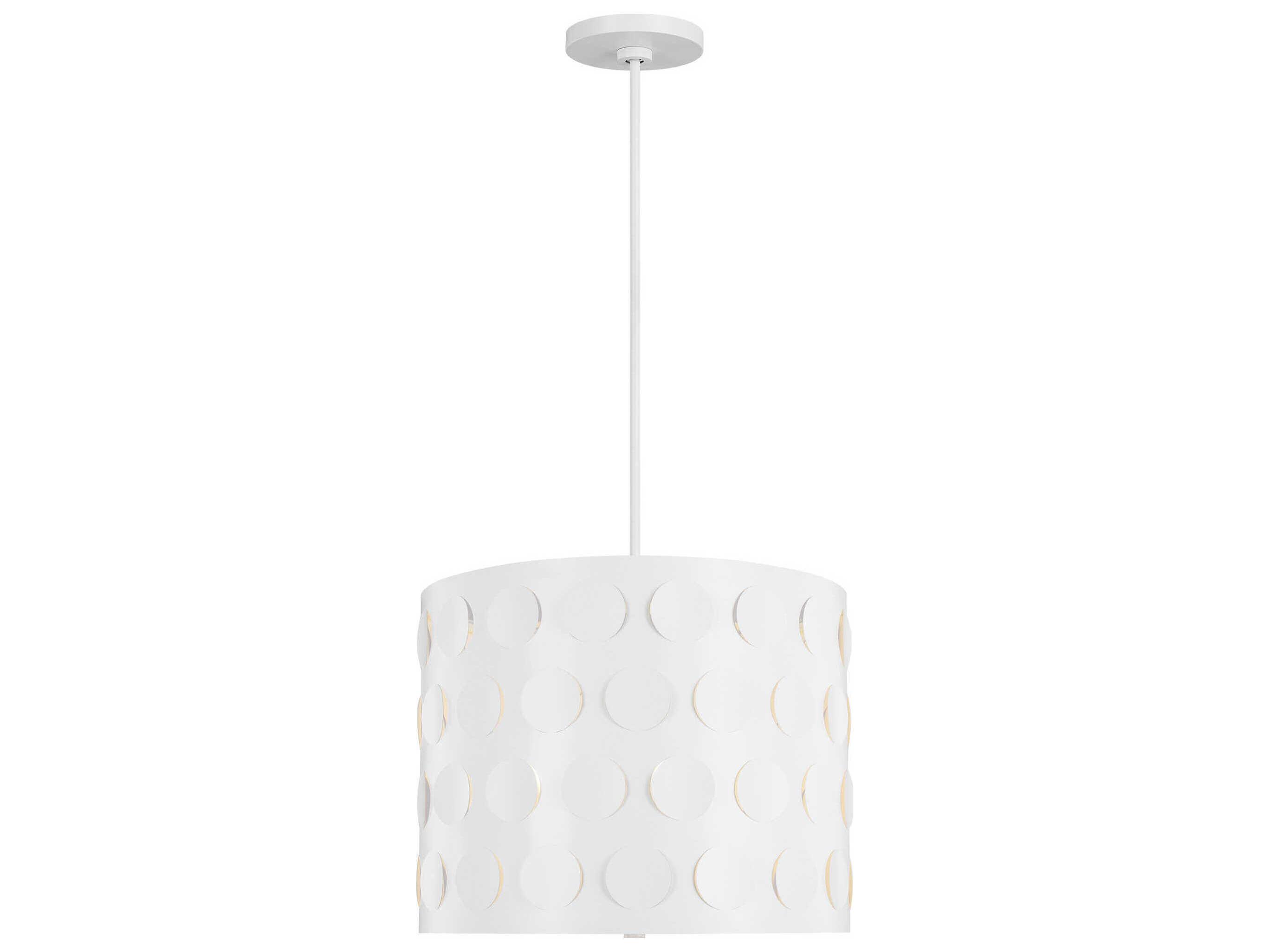 Visual Comfort Studio Dottie 3-Light Matte White Drum Pendant