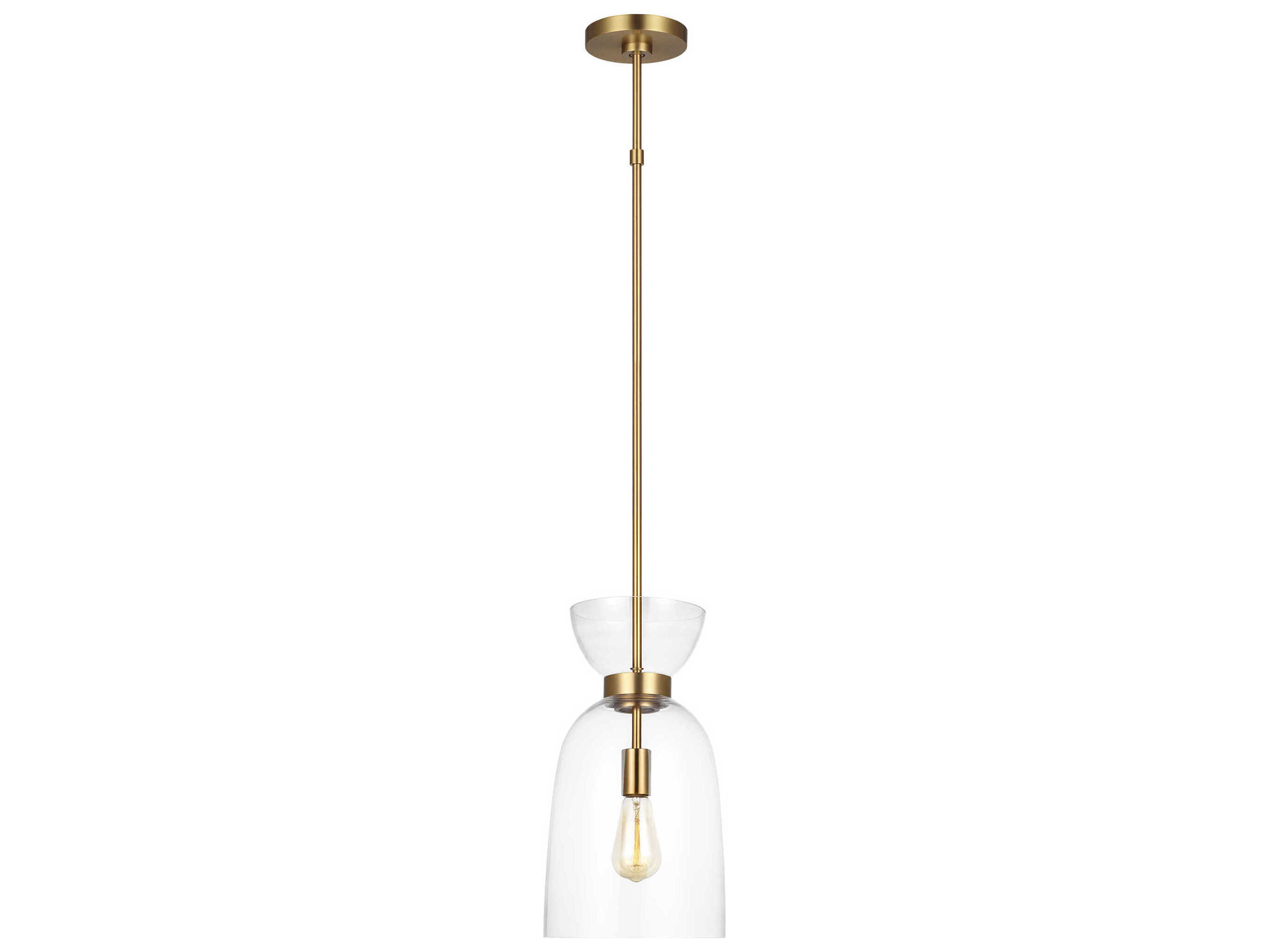 Visual Comfort Studio Londyn 1-Light Burnished Brass Bell Mini Pendant