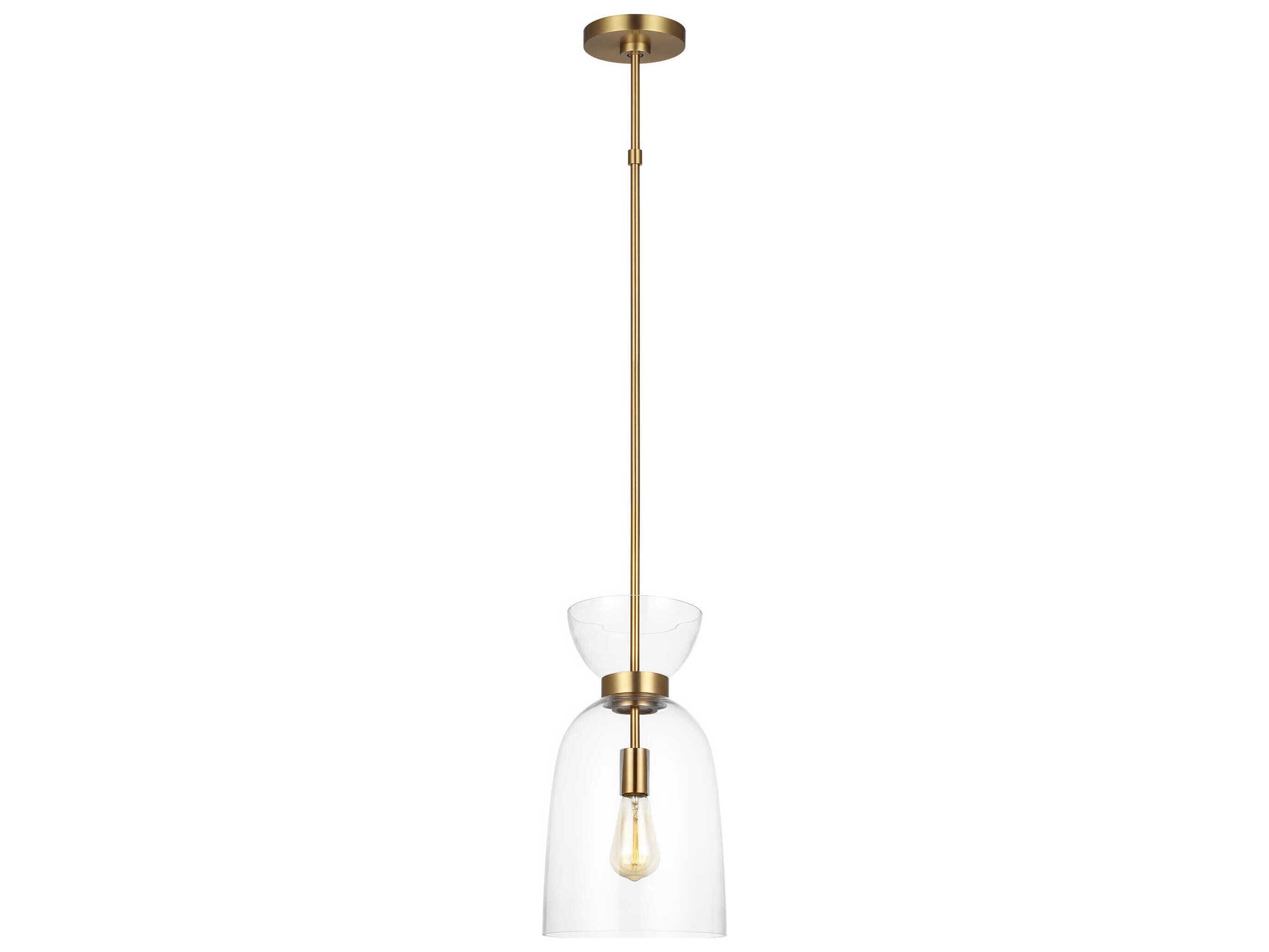 Visual Comfort Studio Londyn 1-Light Burnished Brass Bell Mini Pendant