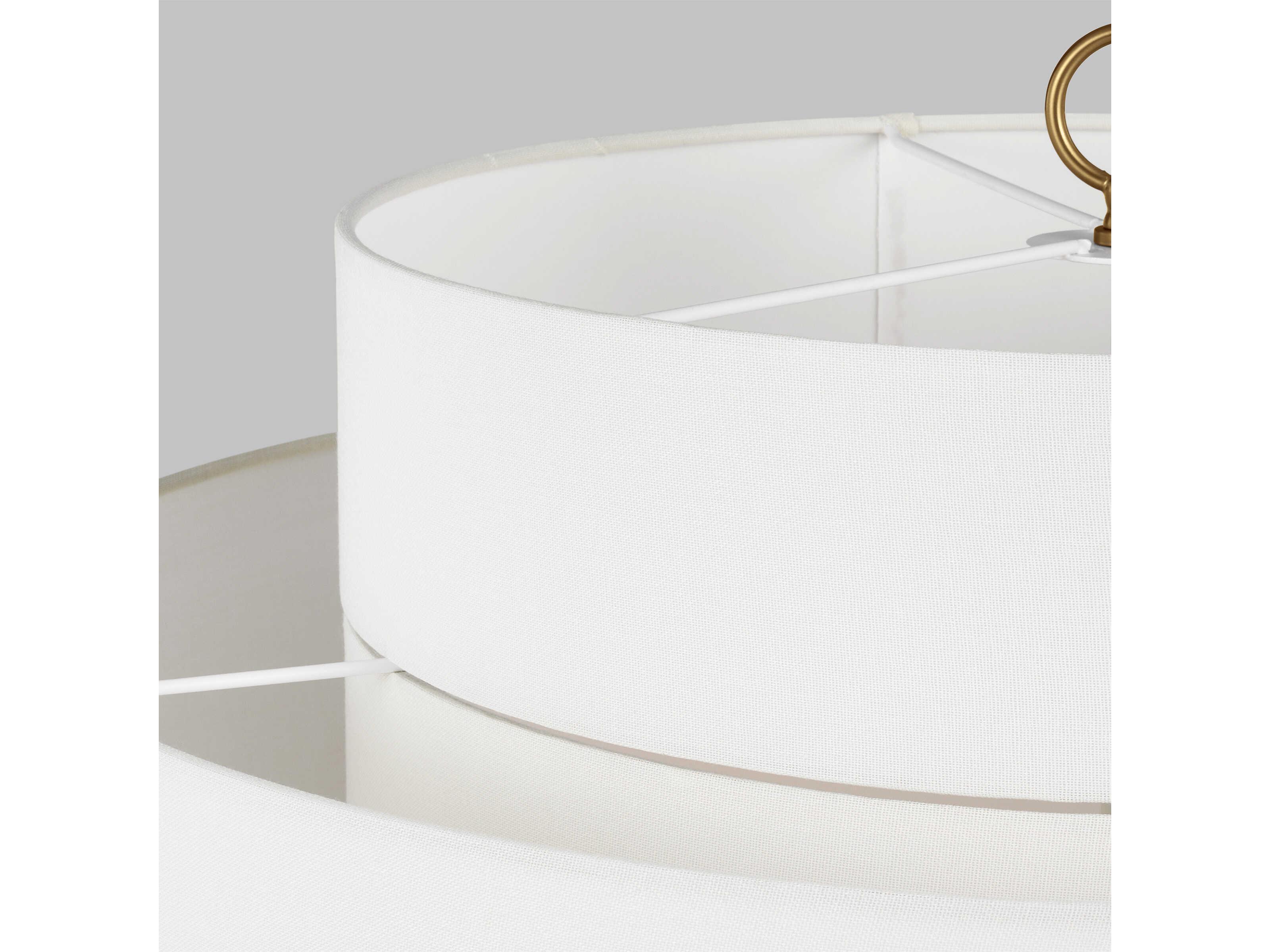 Visual Comfort Studio Sawyer 3-Light Burnished Brass Drum Pendant