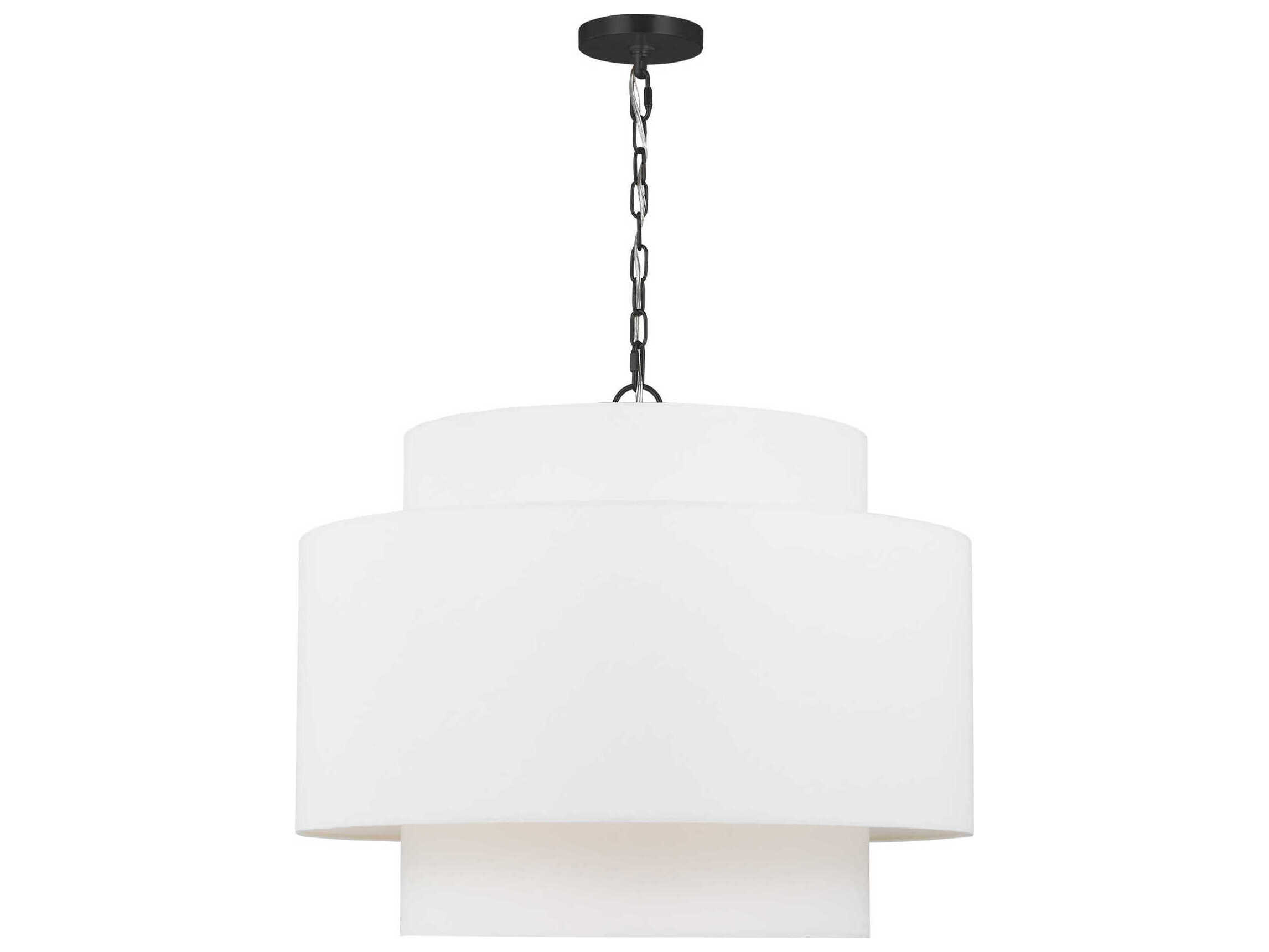 Visual Comfort Studio Sawyer 3-Light Midnight Black White Pendant