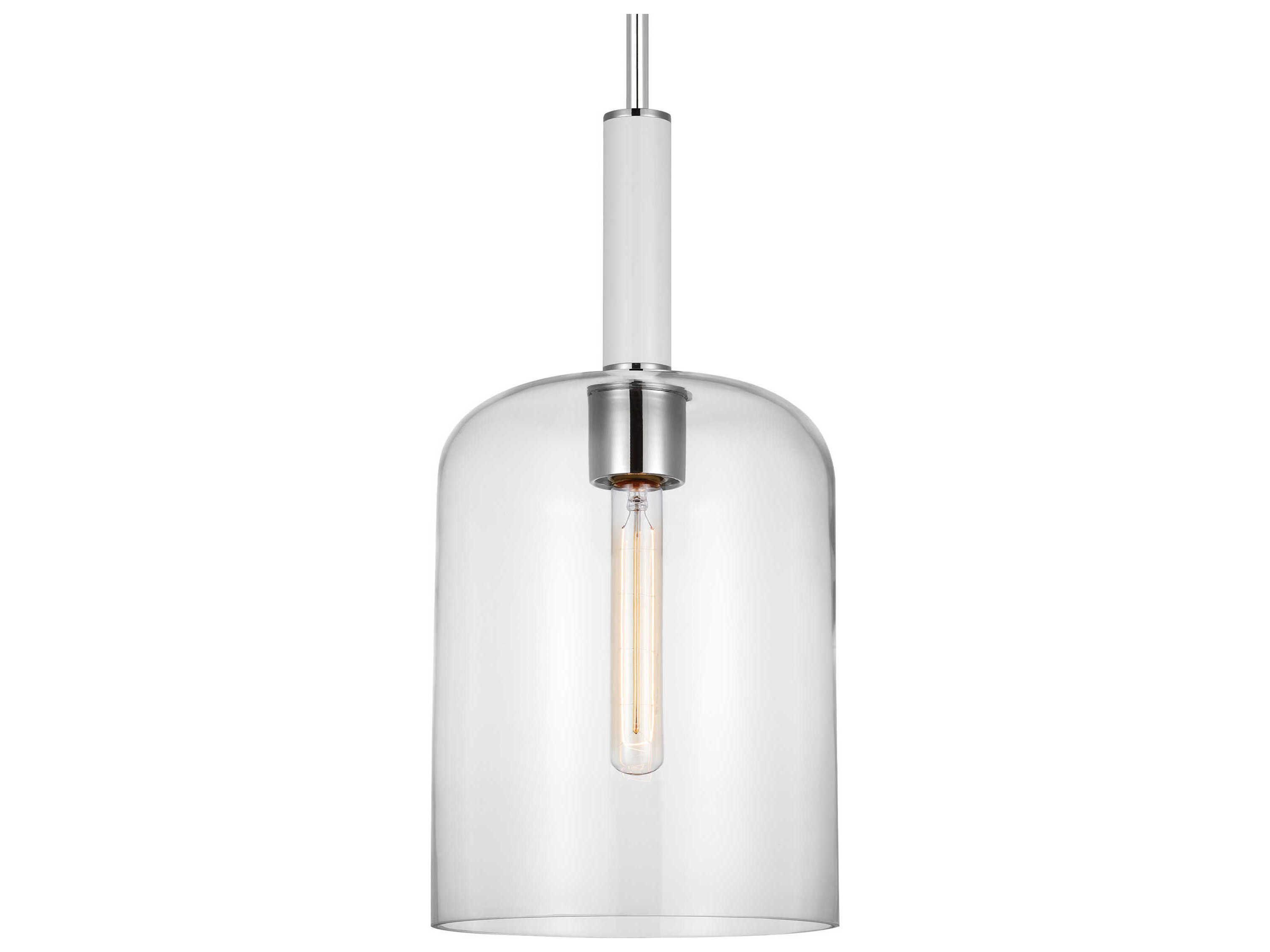 Visual Comfort Studio Monroe 1-Light Polished Nickel Cylinder Mini Pendant