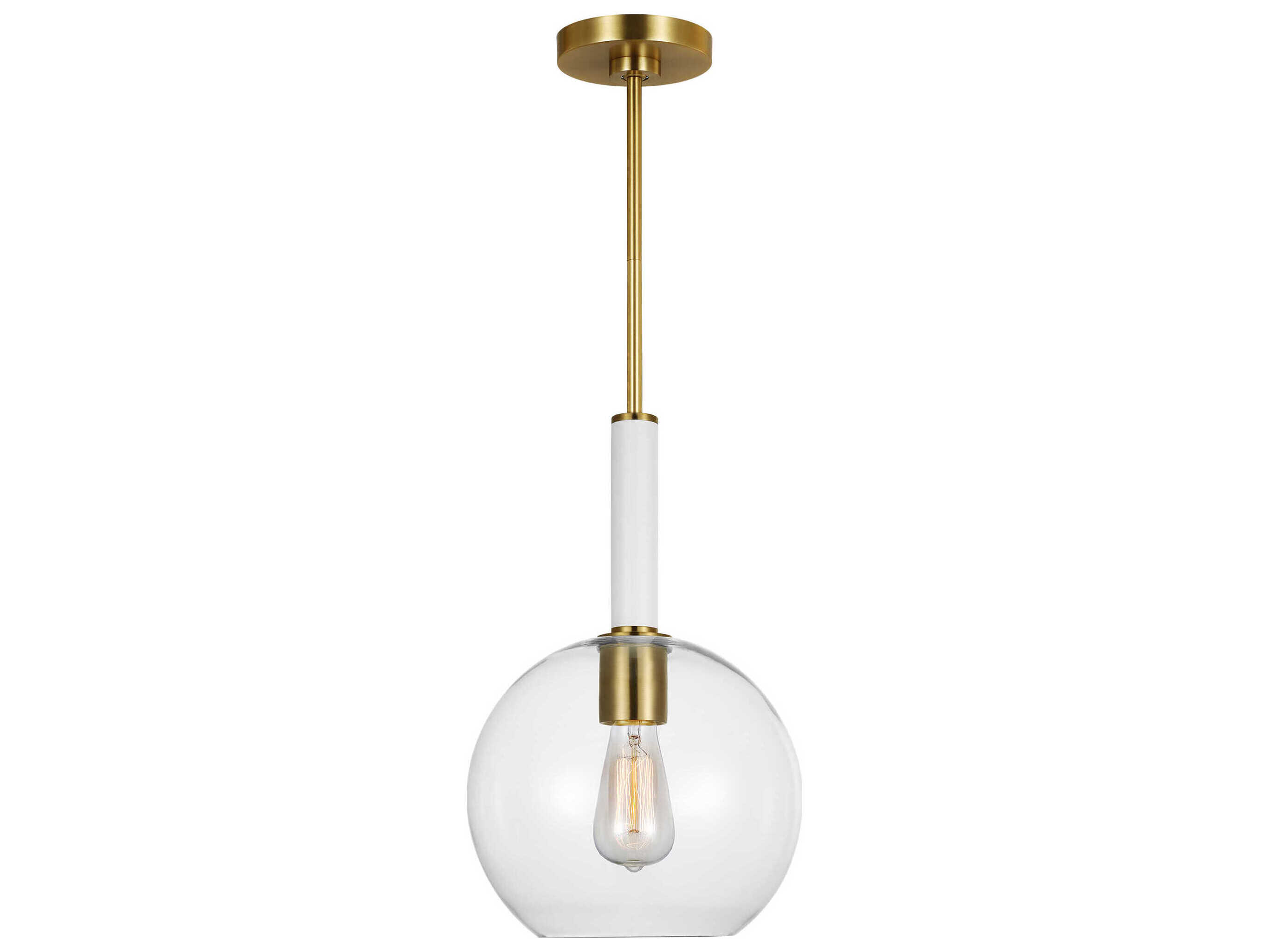 Visual Comfort Studio Monroe 1-Light Burnished Brass Globe Mini Pendant