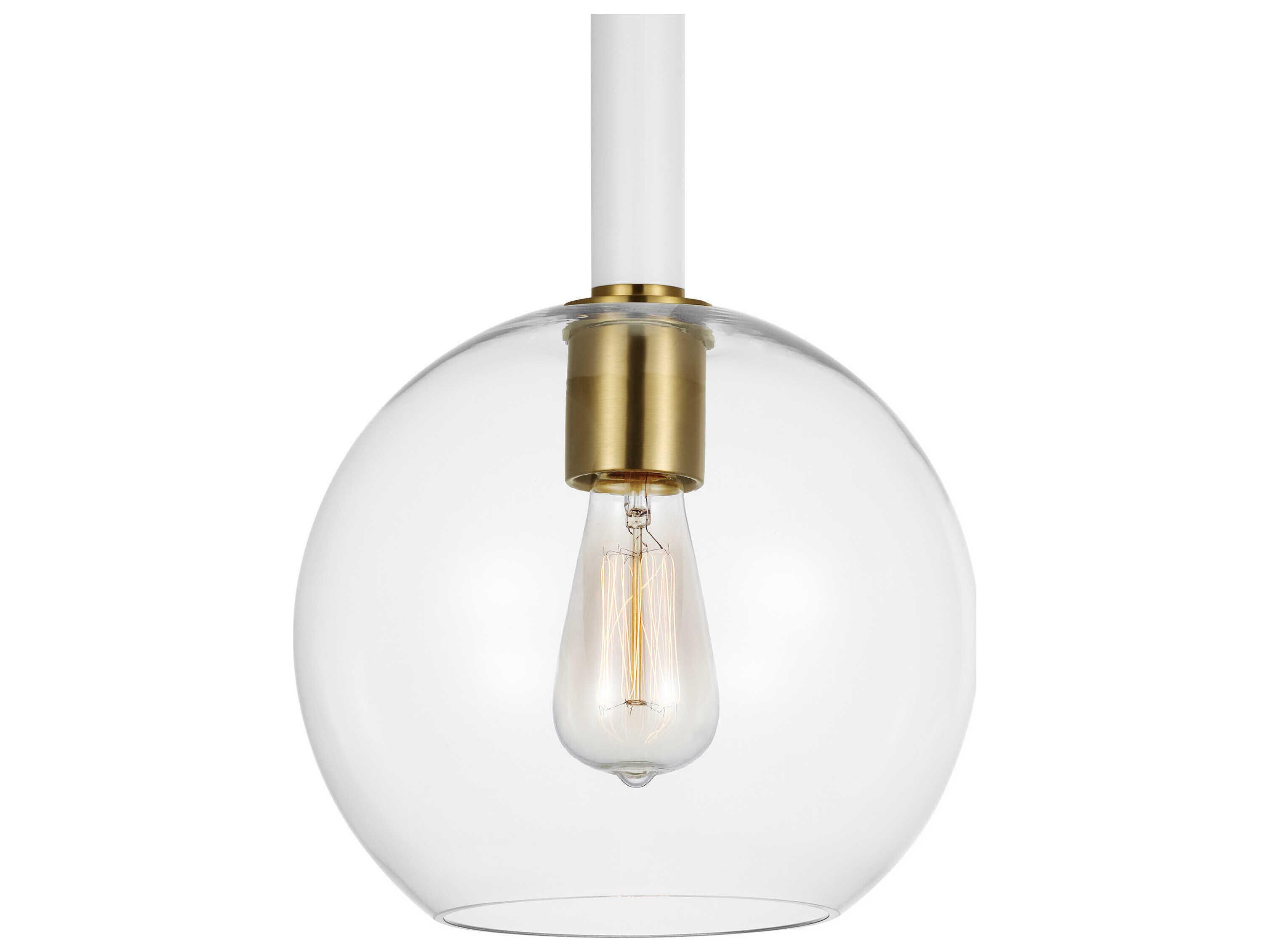 Visual Comfort Studio Monroe 1-Light Burnished Brass Globe Mini Pendant