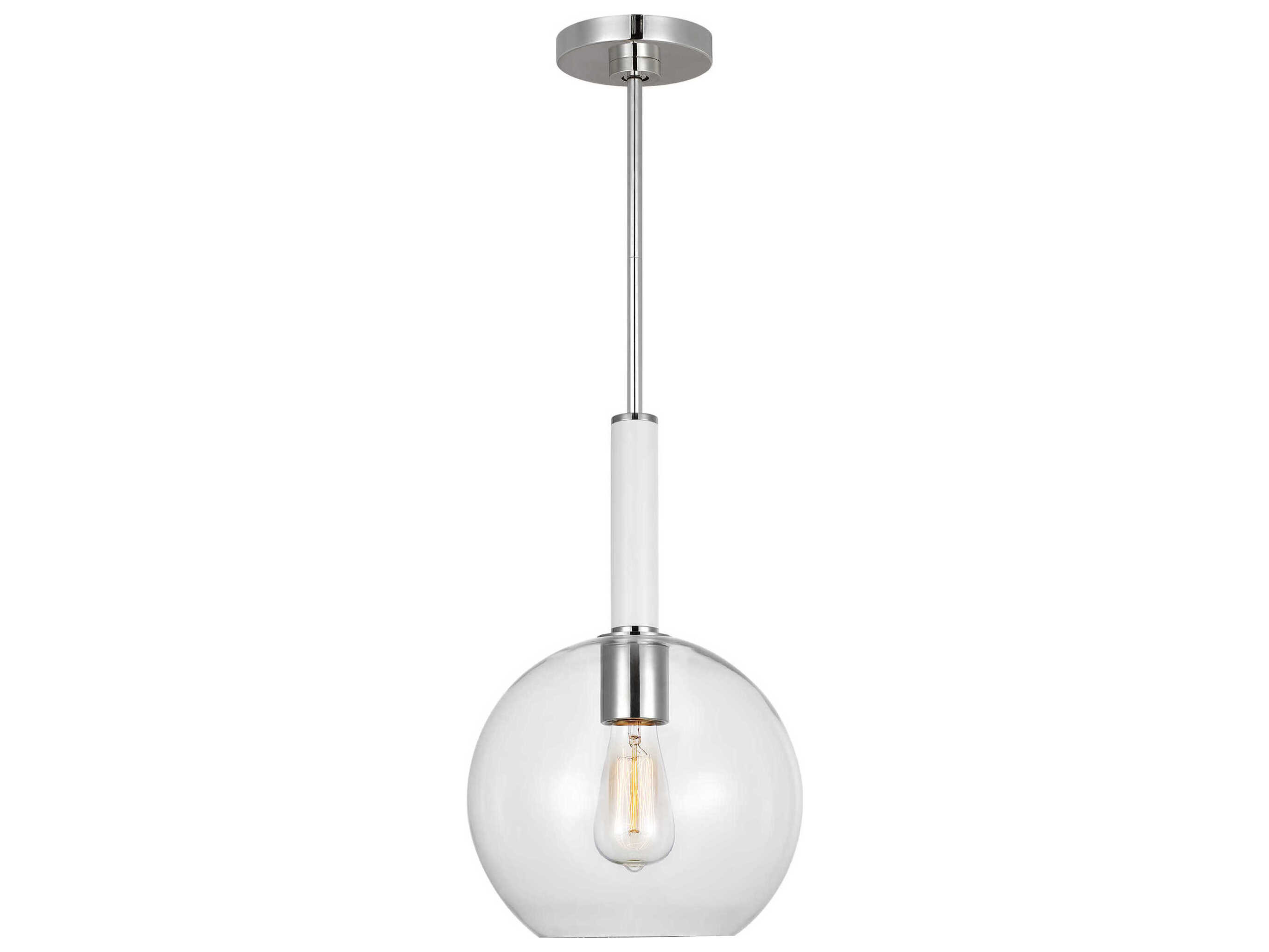 Visual Comfort Studio Monroe 1-Light Polished Nickel Globe Mini Pendant