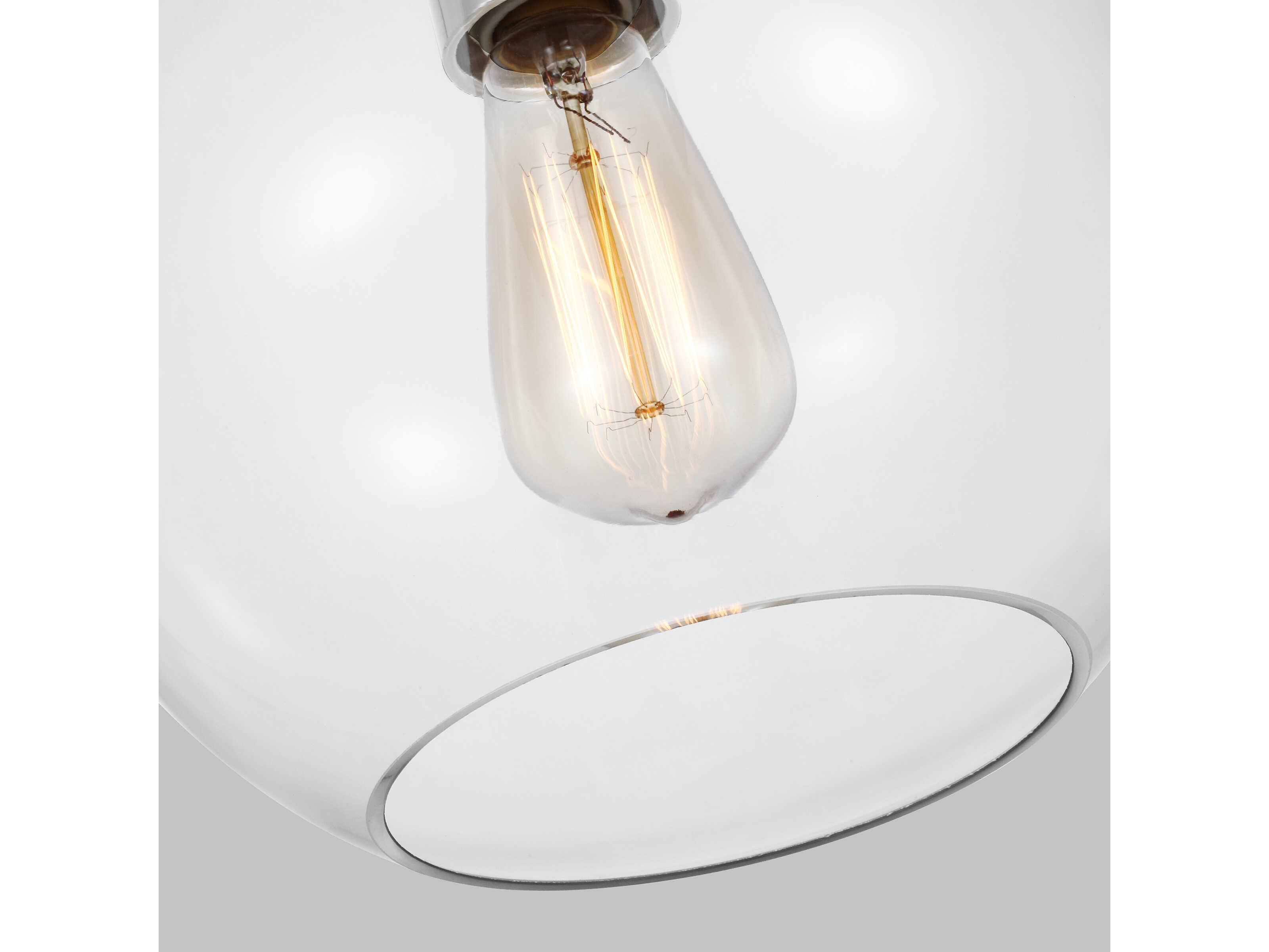 Visual Comfort Studio Monroe 1-Light Polished Nickel Globe Mini Pendant