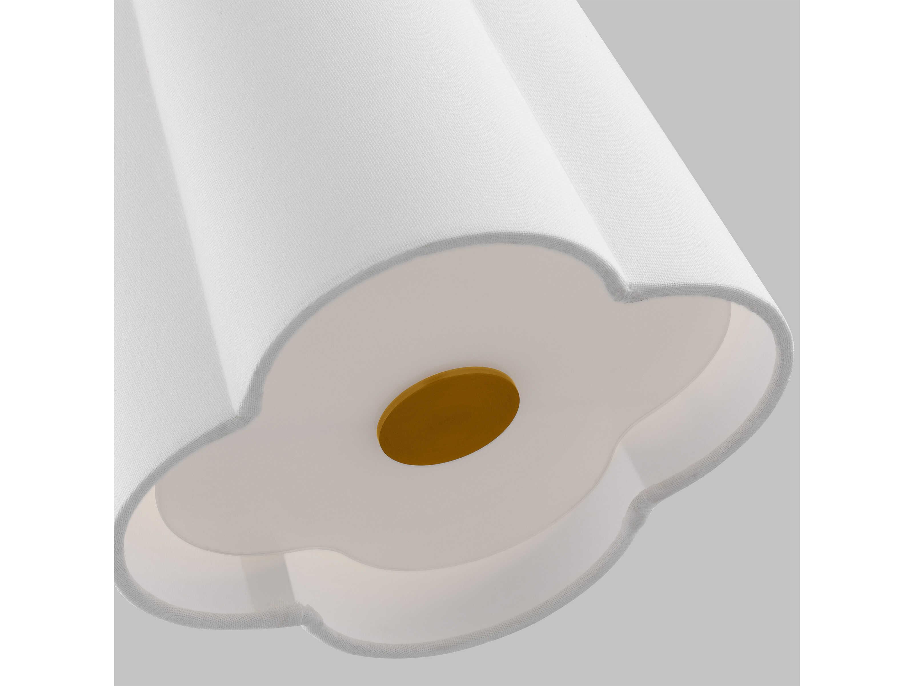 Visual Comfort Studio Bronte 1-Light Burnished Brass White Mini Pendant