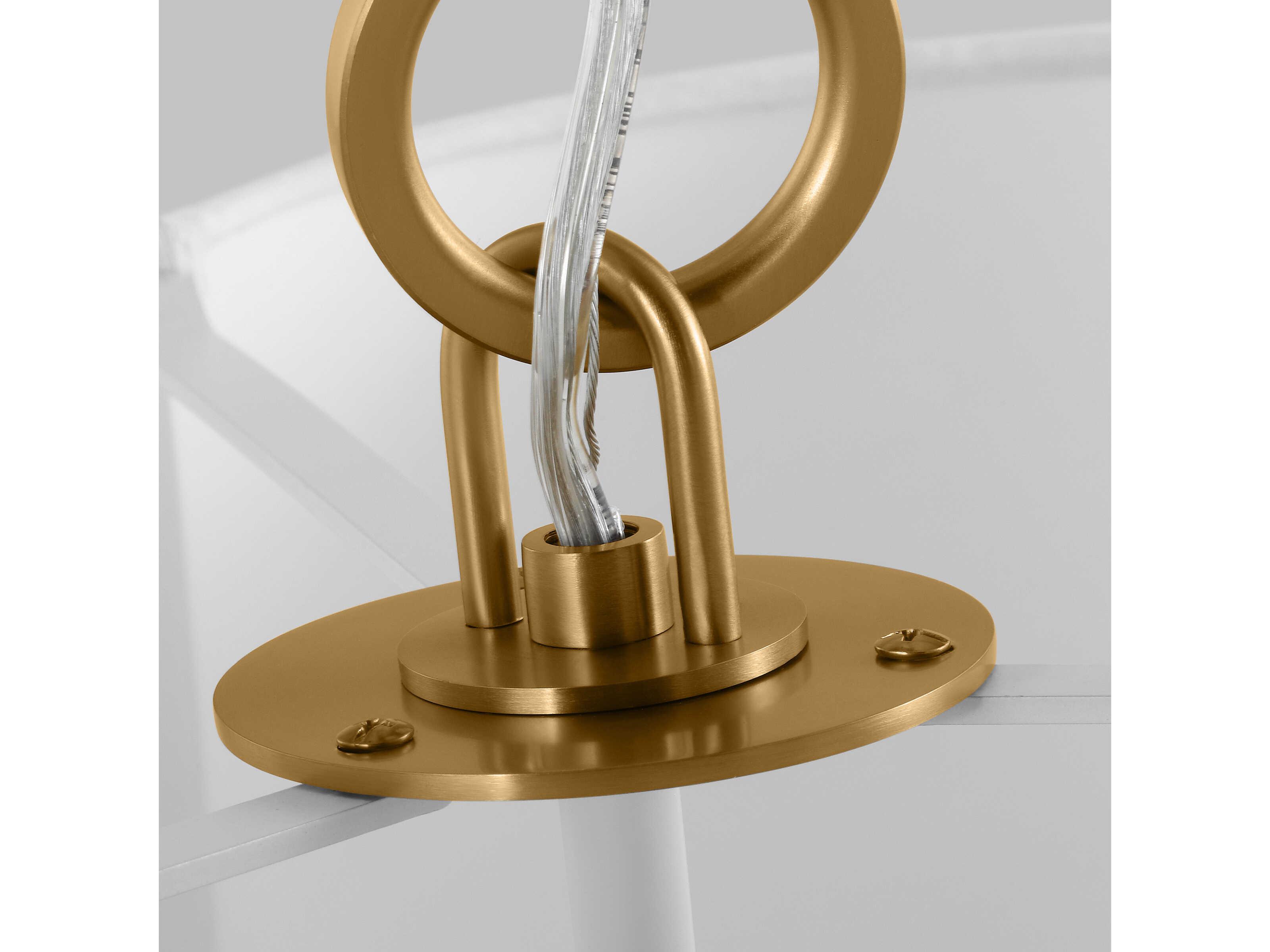 Visual Comfort Studio Bronte 1-Light Burnished Brass White Mini Pendant