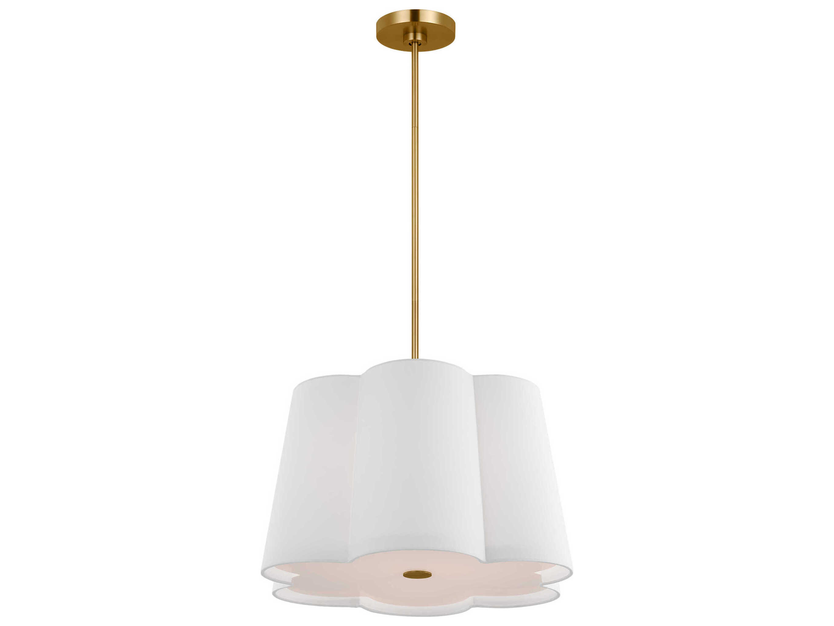 Visual Comfort Studio Bronte 3-Light Burnished Brass White Pendant